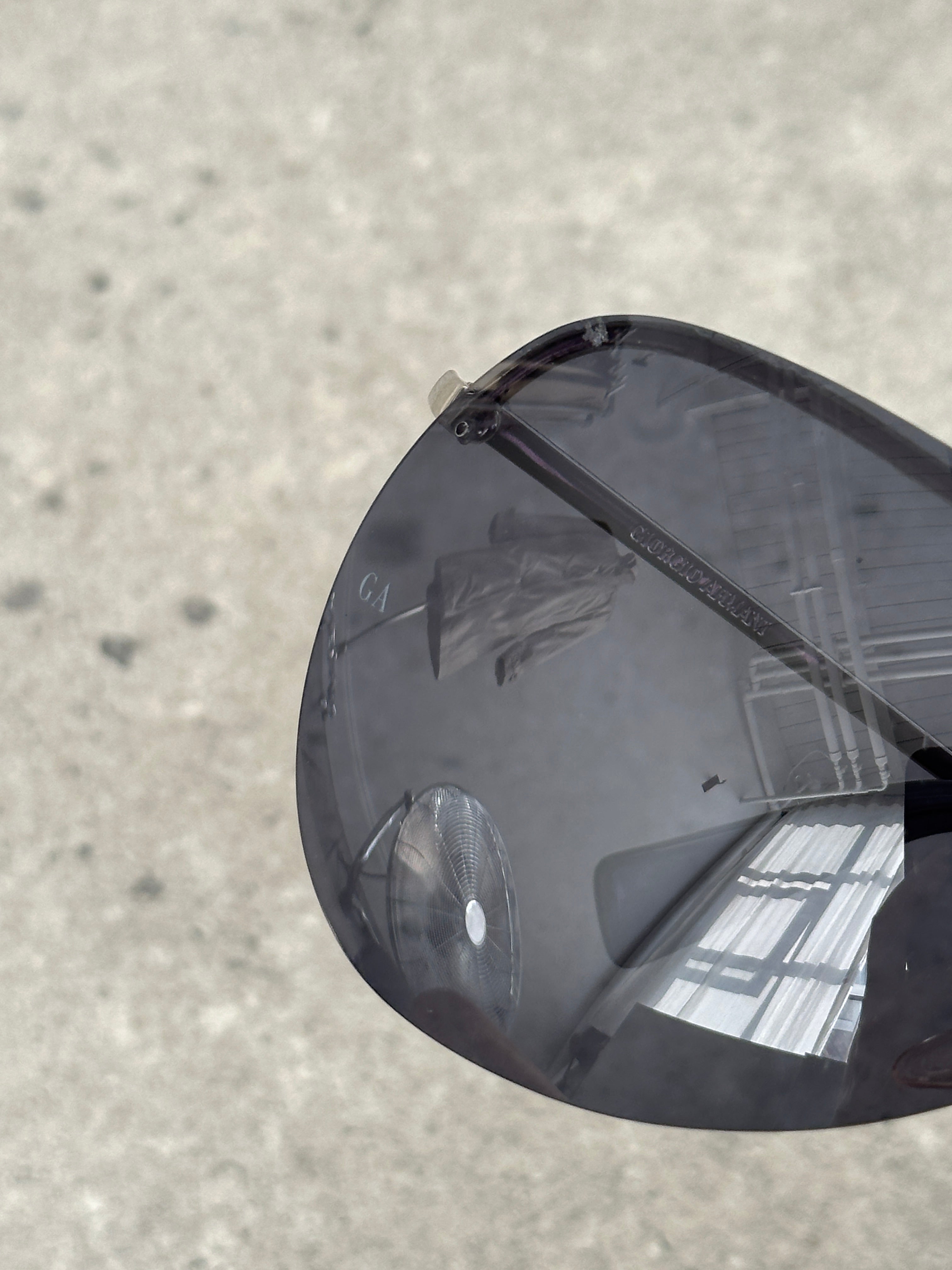 Giorgio Armani 2000s Oversized Shield Rimless Sunglasses