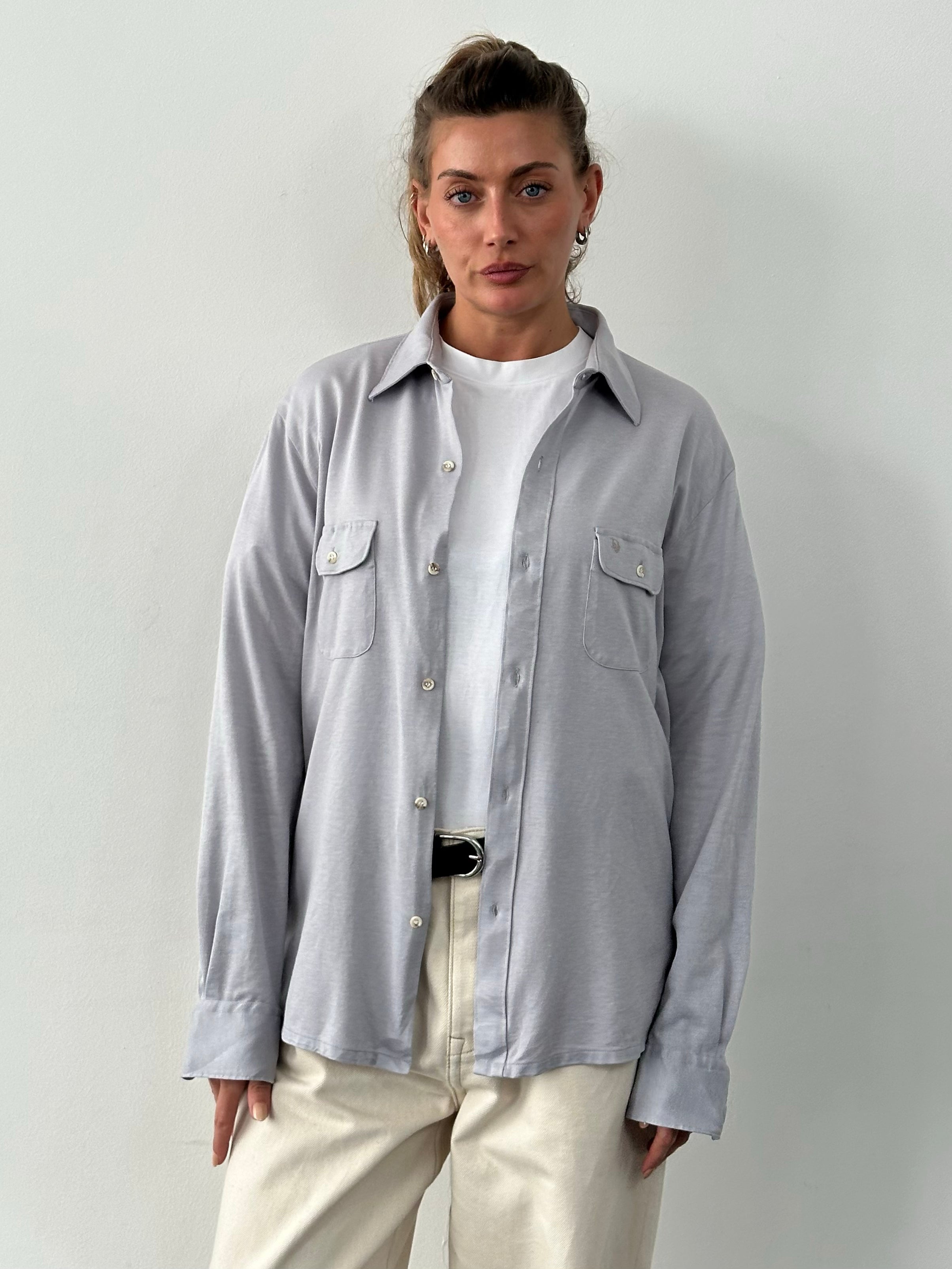 Christian Dior Chemises 1990s Cotton Logo Shirt - L