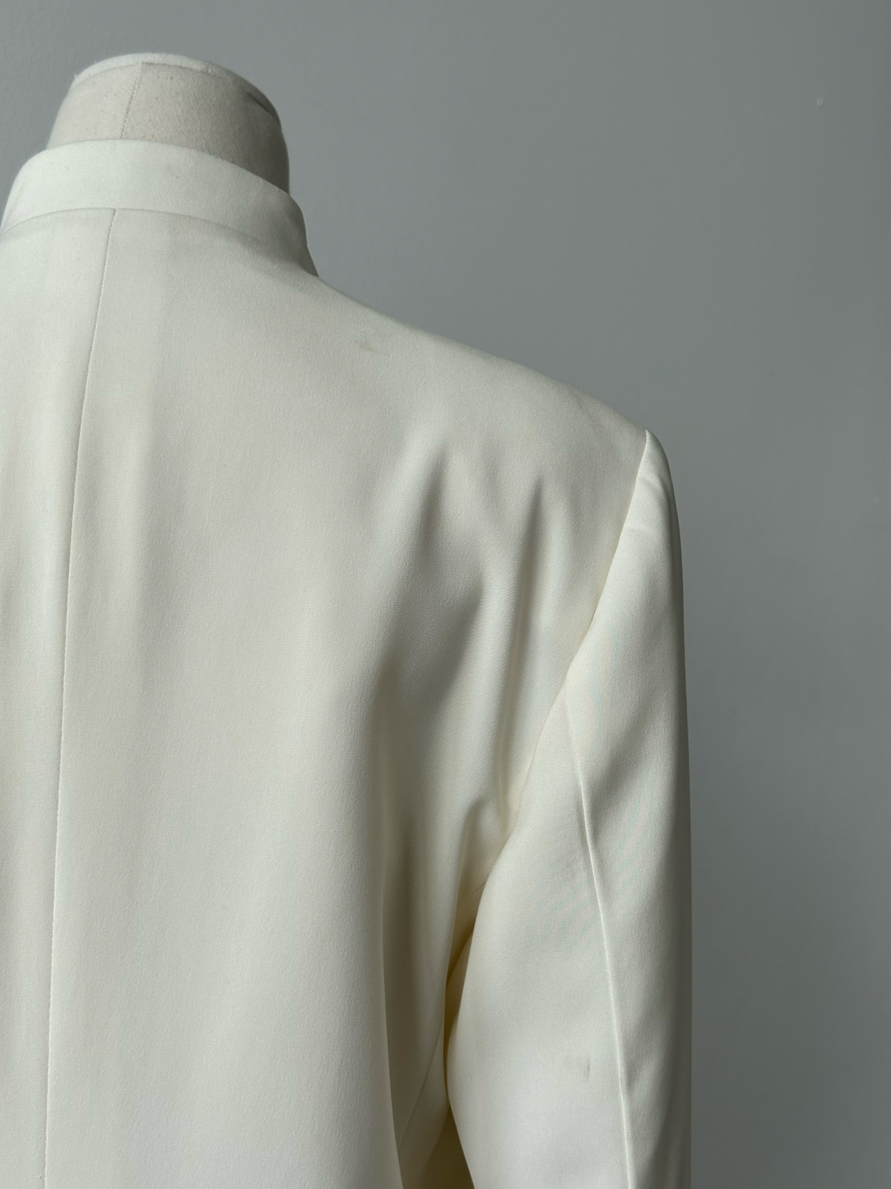 Vintage 1990s Collarless Tailored Suit - 40R/W30