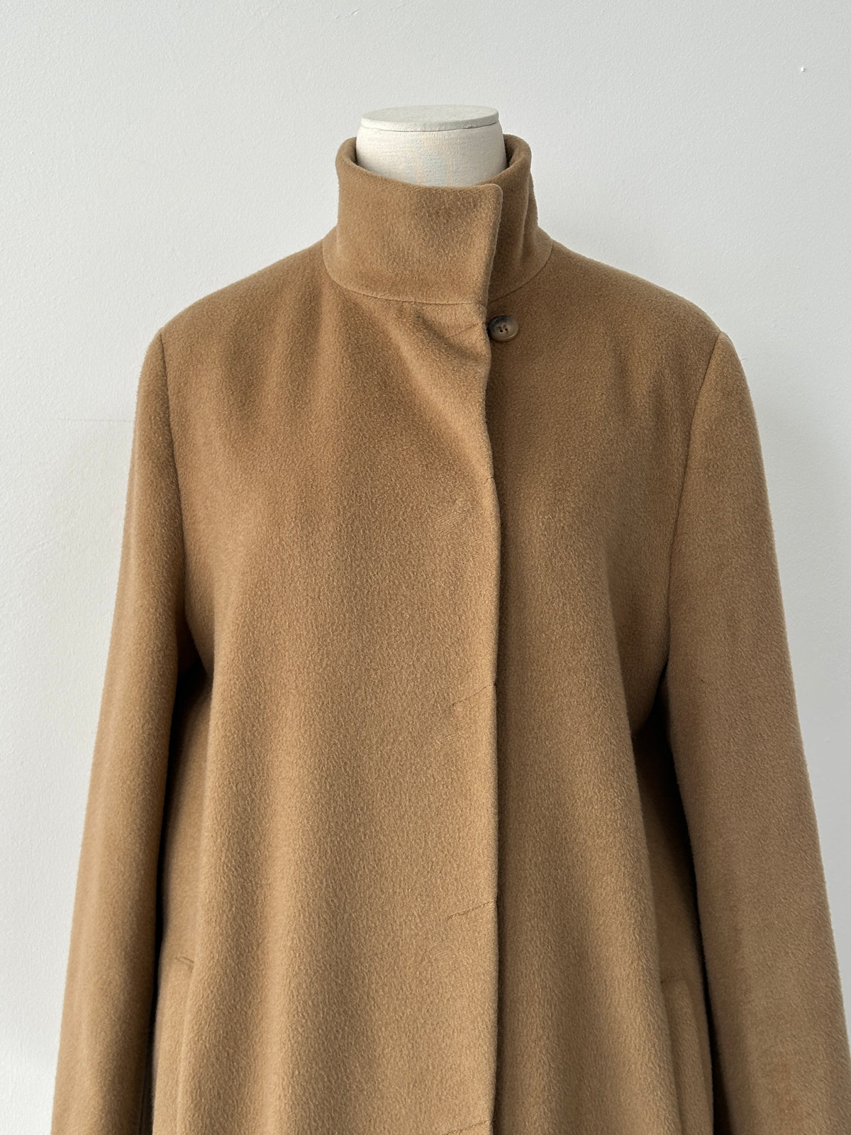 Iblues Italian Vintage 1990s Wool High Neck Floor Length Coat - L