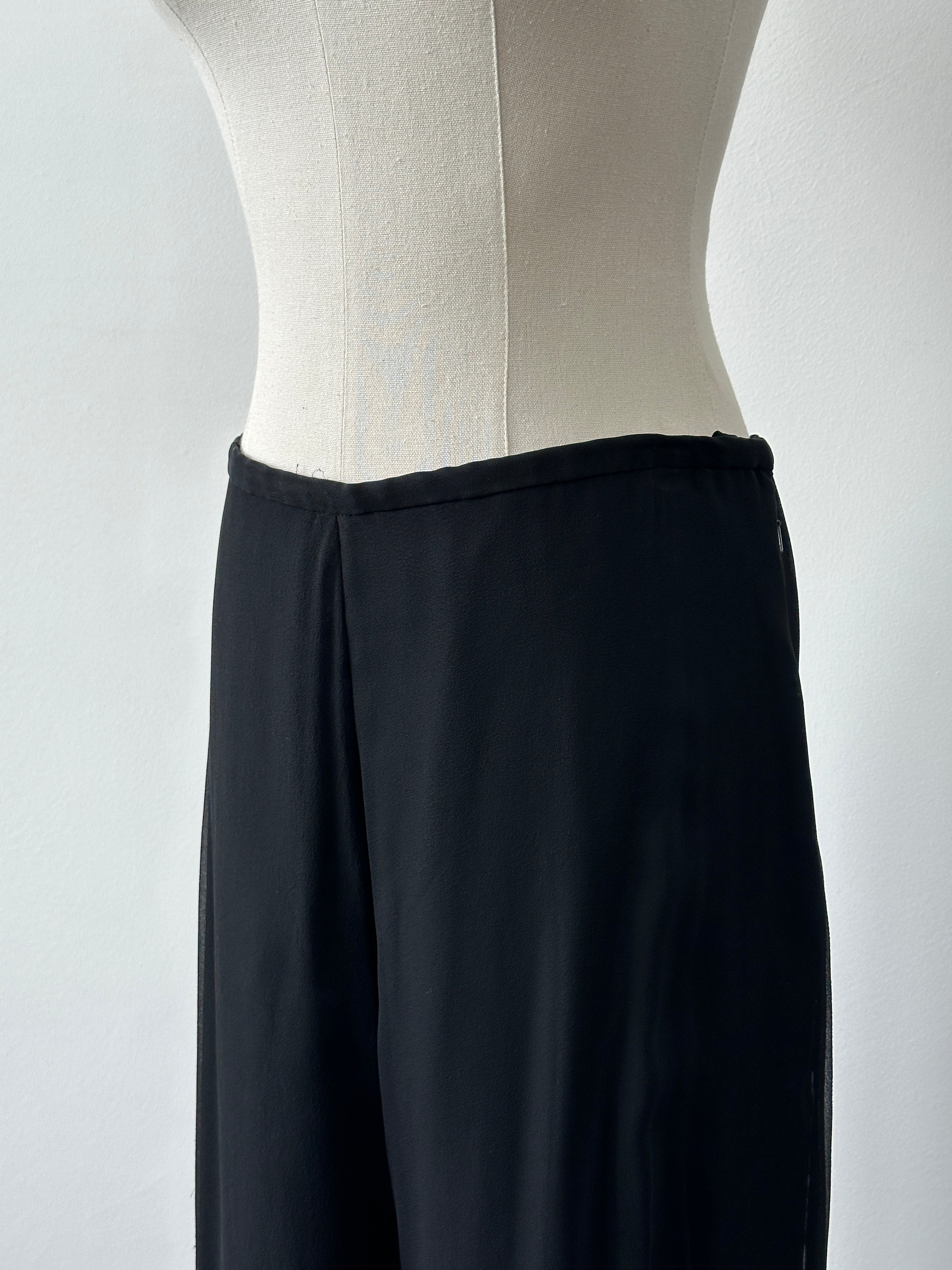 Vintage 1990s Pure Silk Wide Leg Trousers - W30-32