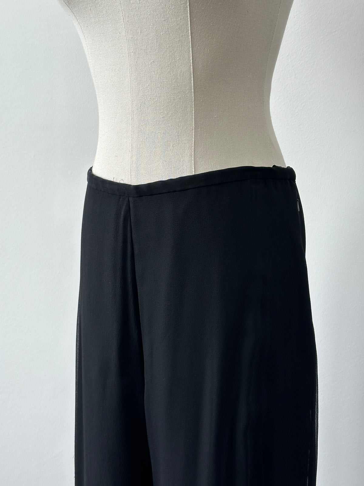 Vintage 1990s Pure Silk Wide Leg Trousers - W30-32