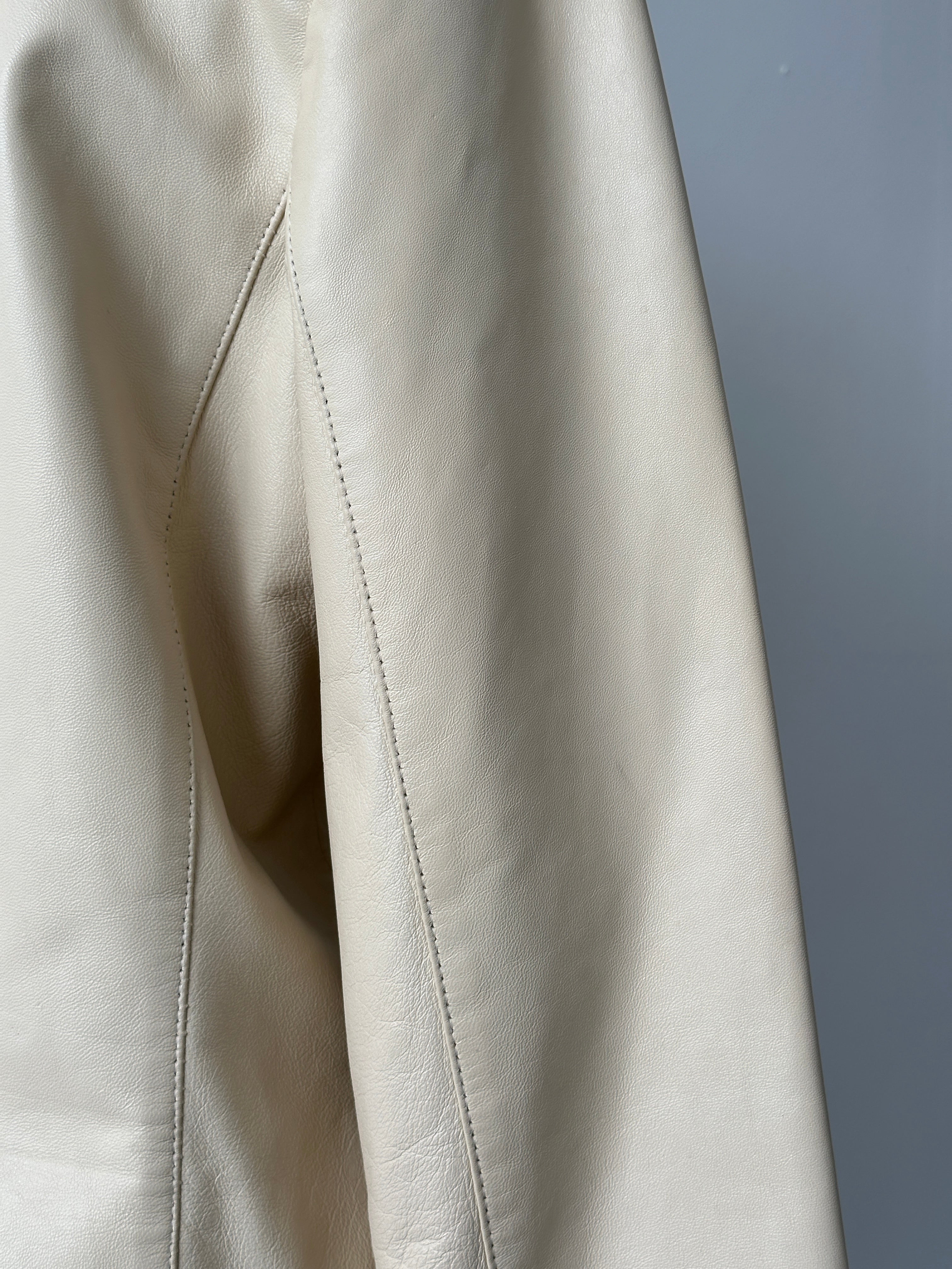 Vintage 1990s Concealed Placket Leather Jacket - M