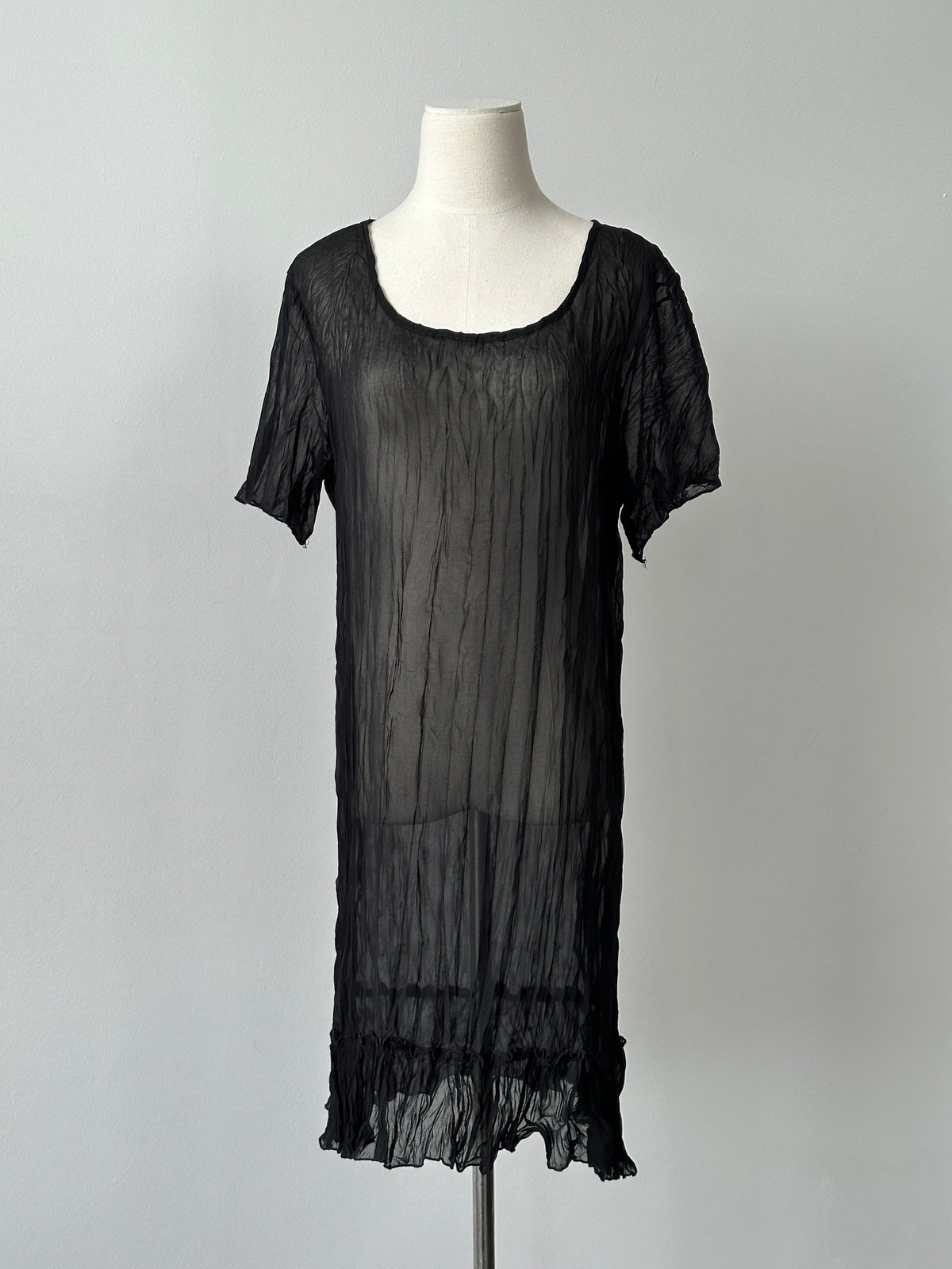 Vintage 2000s Sheer Short Sleeve Mini Dress - L