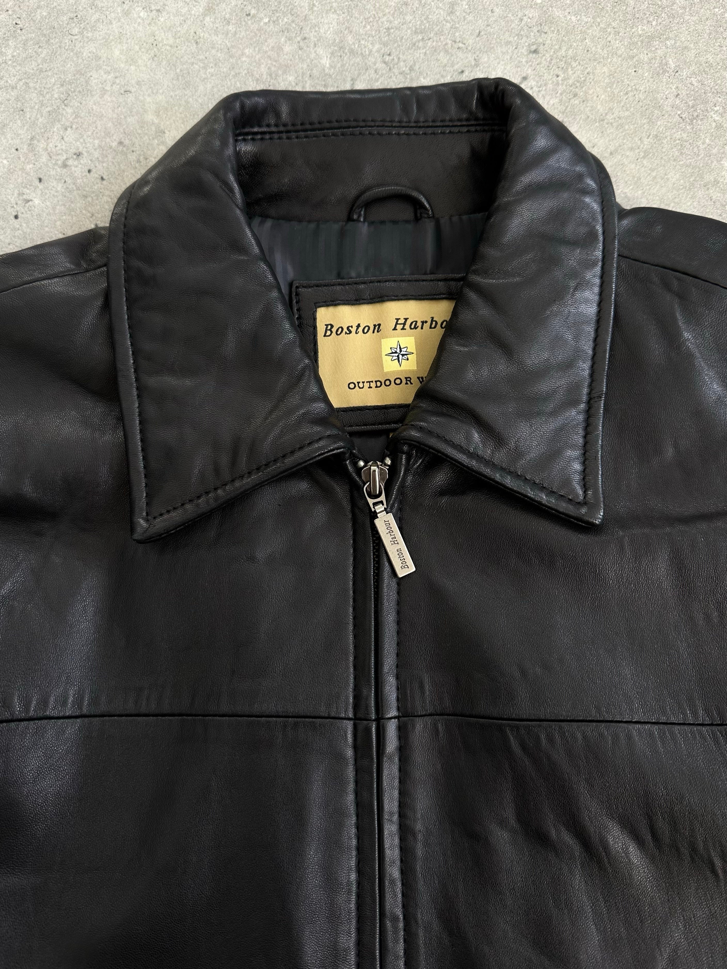Vintage 1990s Boxy Leather Jacket - L