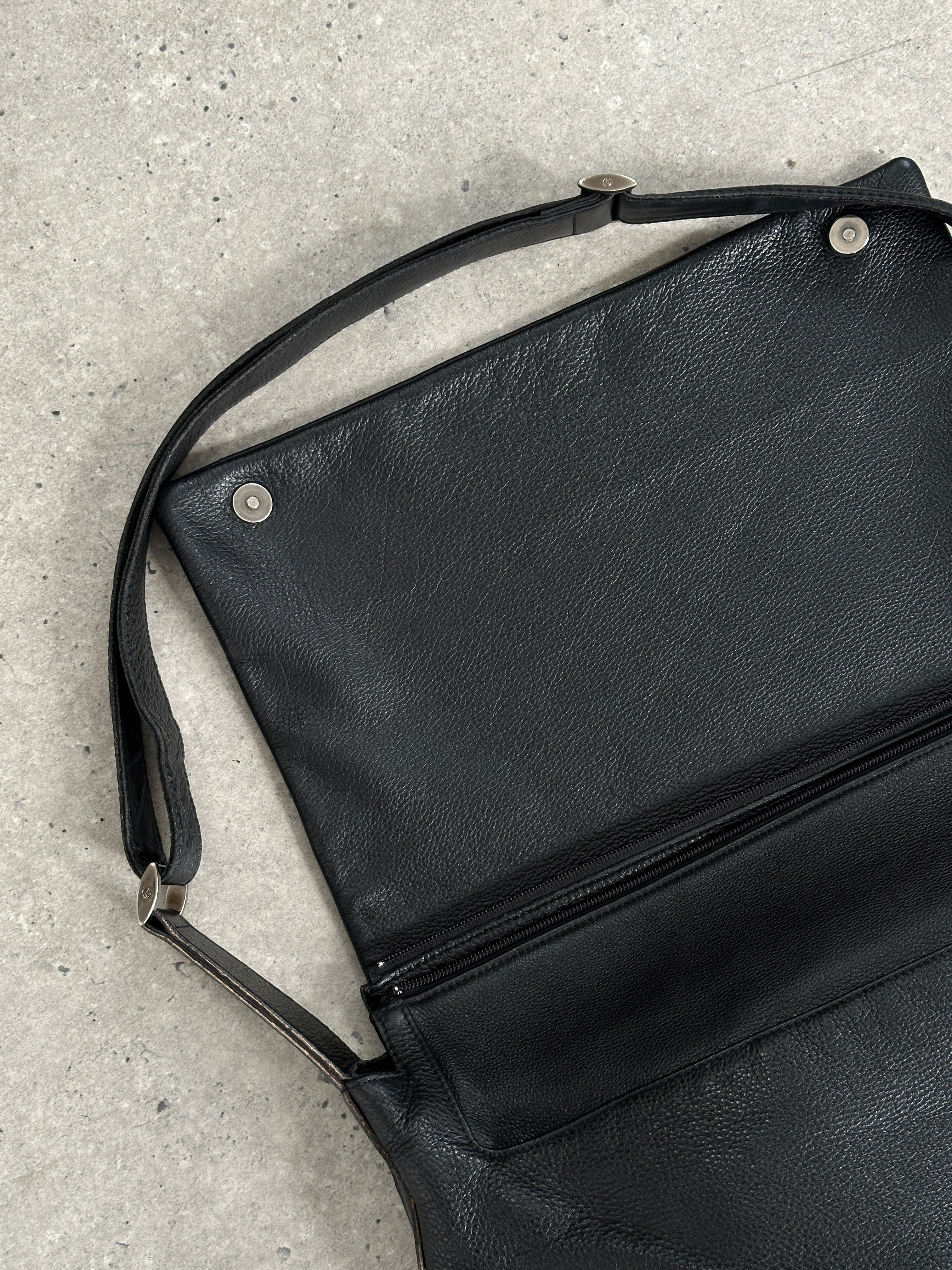 Giorgio Armani 1990s Leather Logo Crossbody Bag