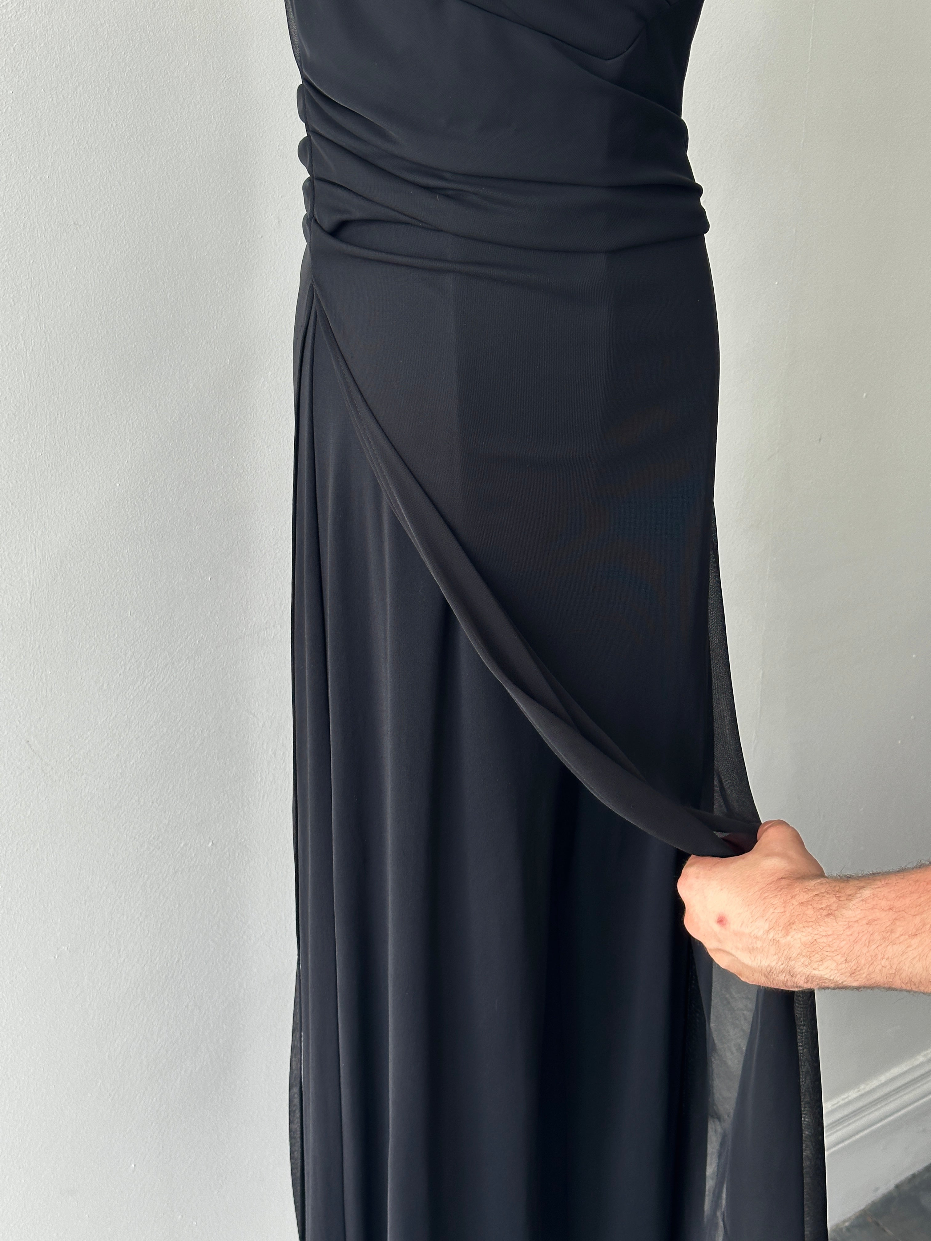 French Vintage 1990s Sheer Overlay Jumpsuit - S