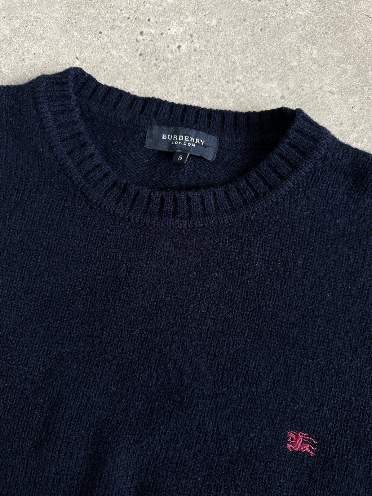 Burberry London 2000s Pure Wool Knit Logo Jumper - L