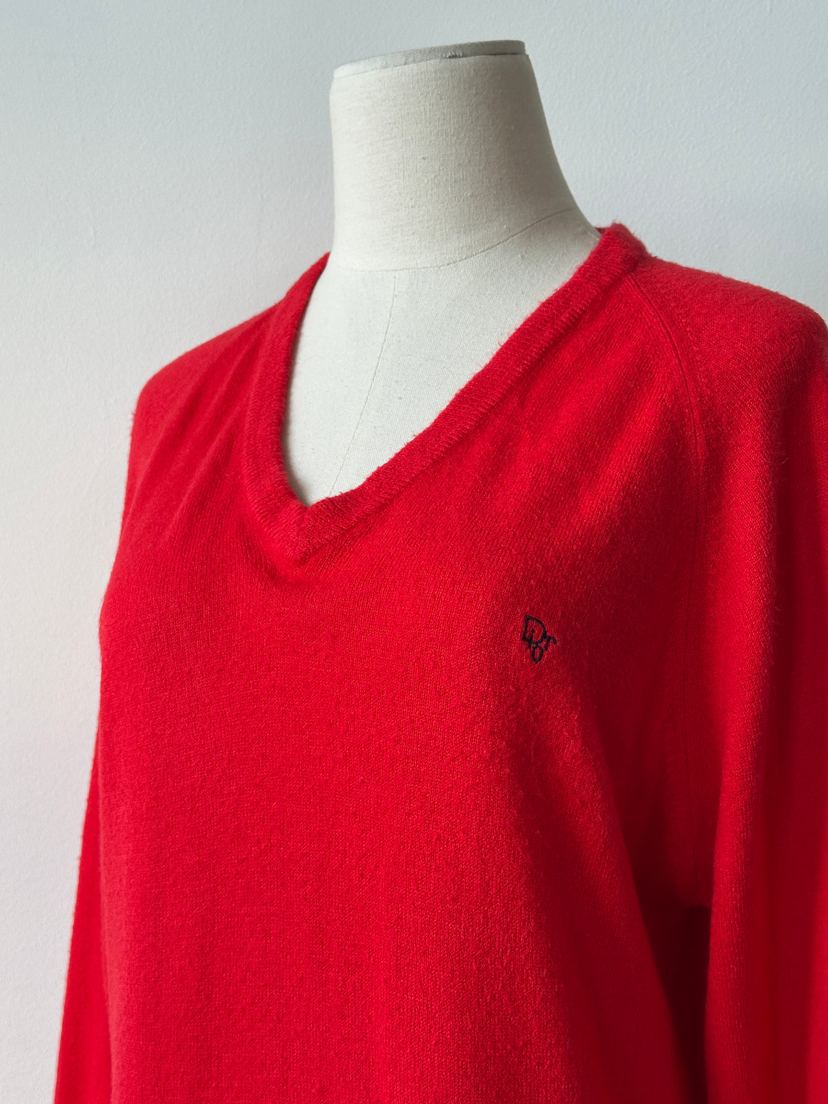 Christian Dior 1990s V Neck Logo Jumper - M