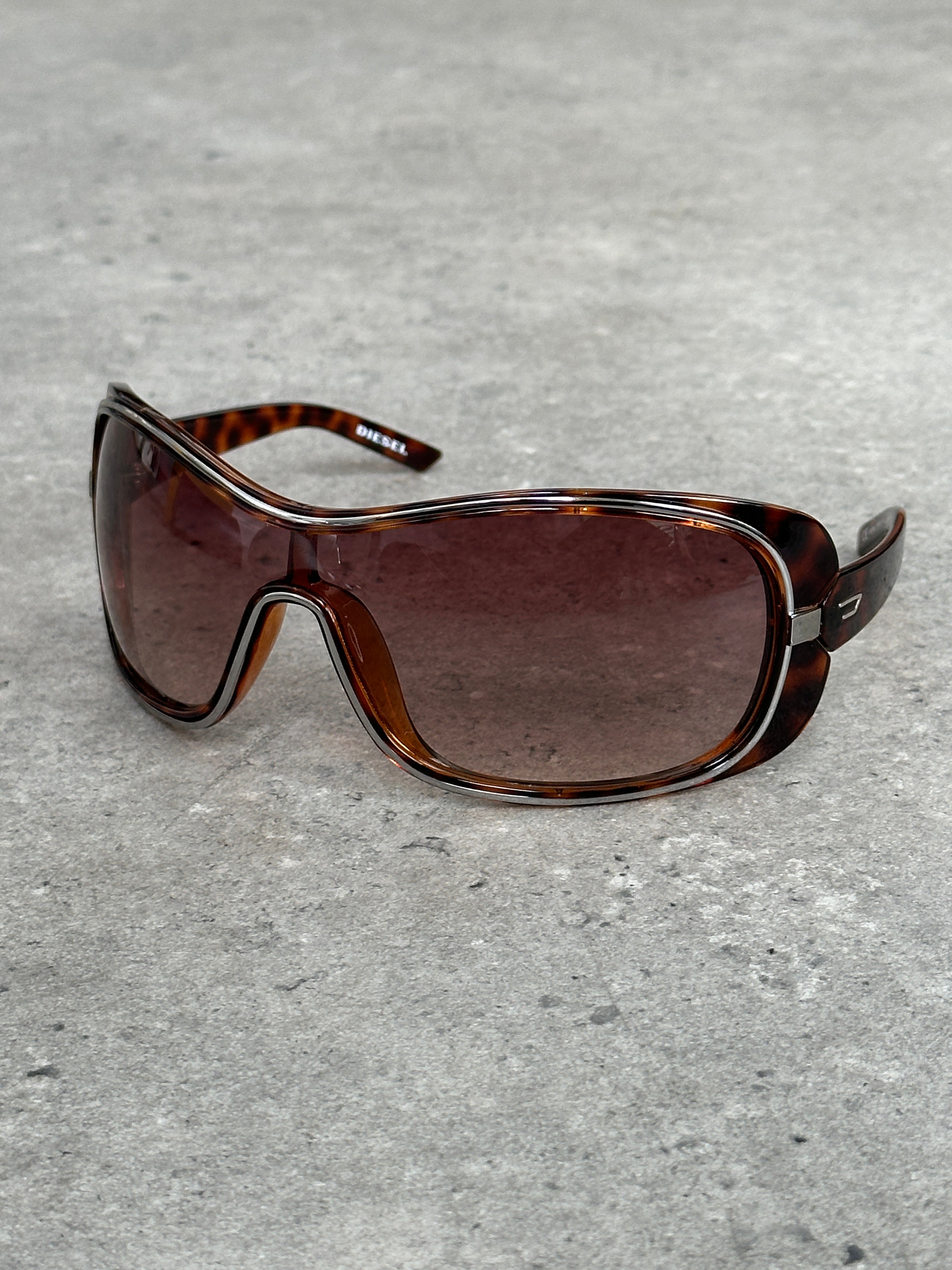 Diesel 2000s Oversized Shield Logo Sunglasses