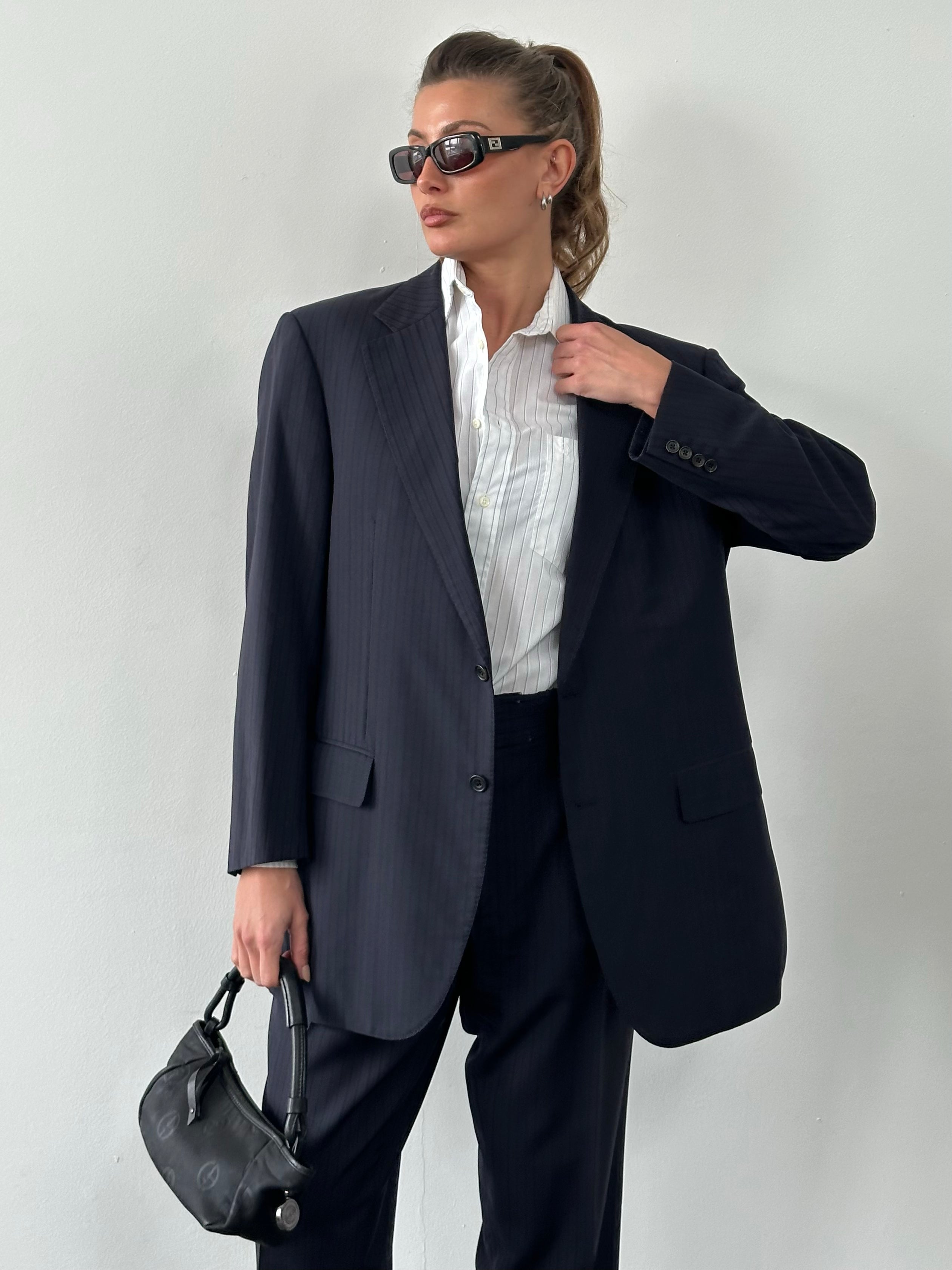 Burberry London 1990s Pure Wool Striped Suit - 42S/W34