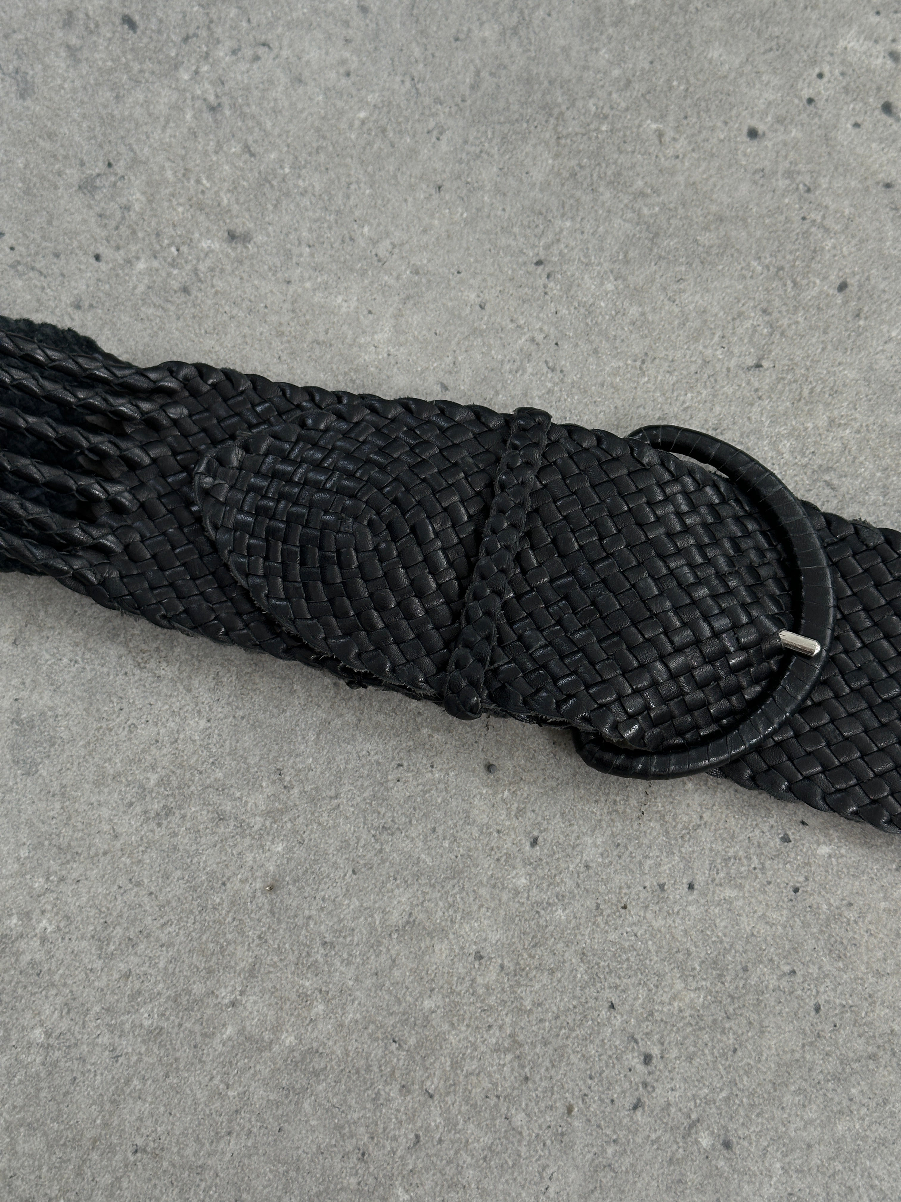 Nicole Farhi 1990s Woven Leather Chunky Belt - One size
