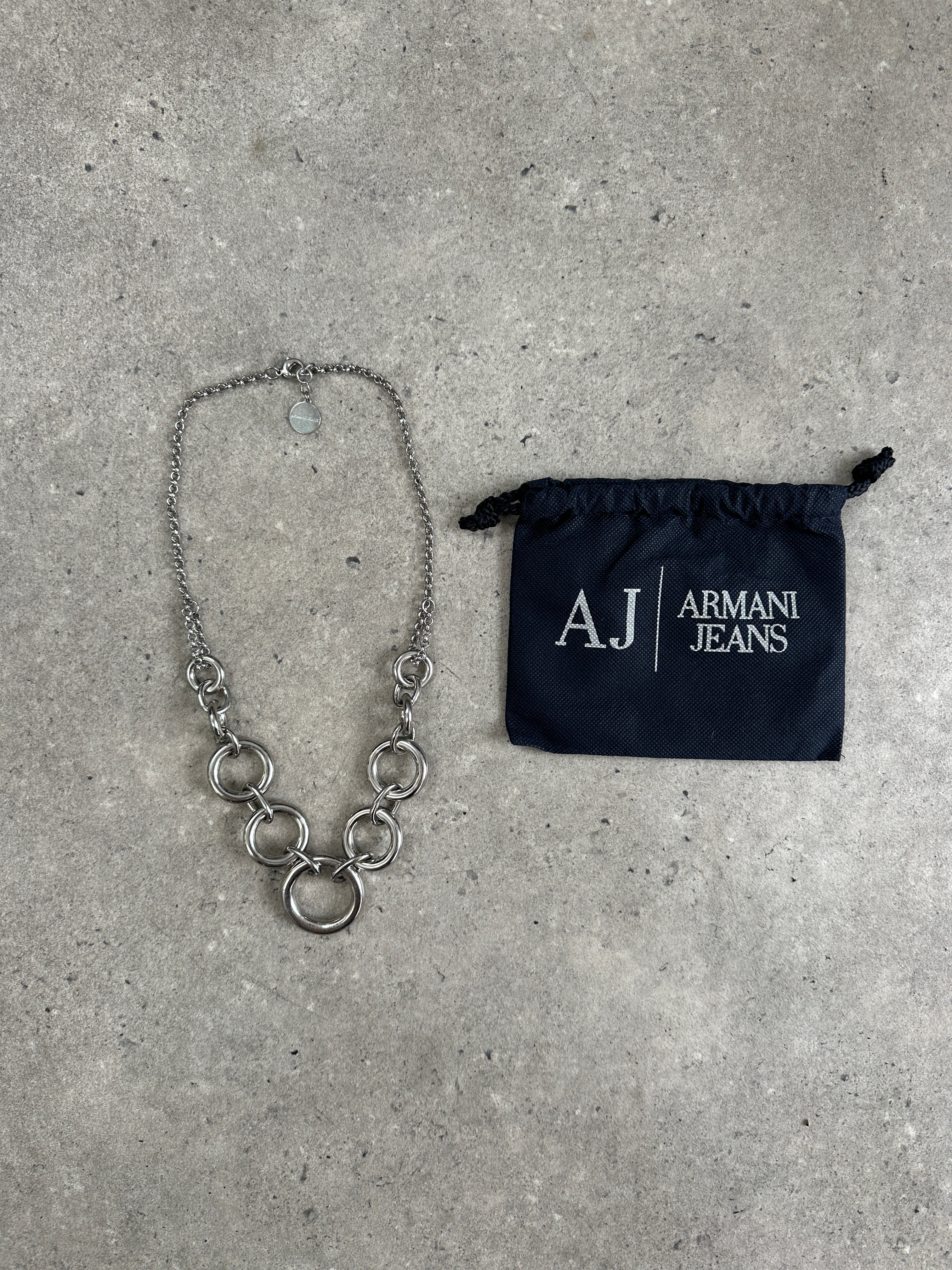 Armani Jeans 2000s Chain Link Logo Necklace