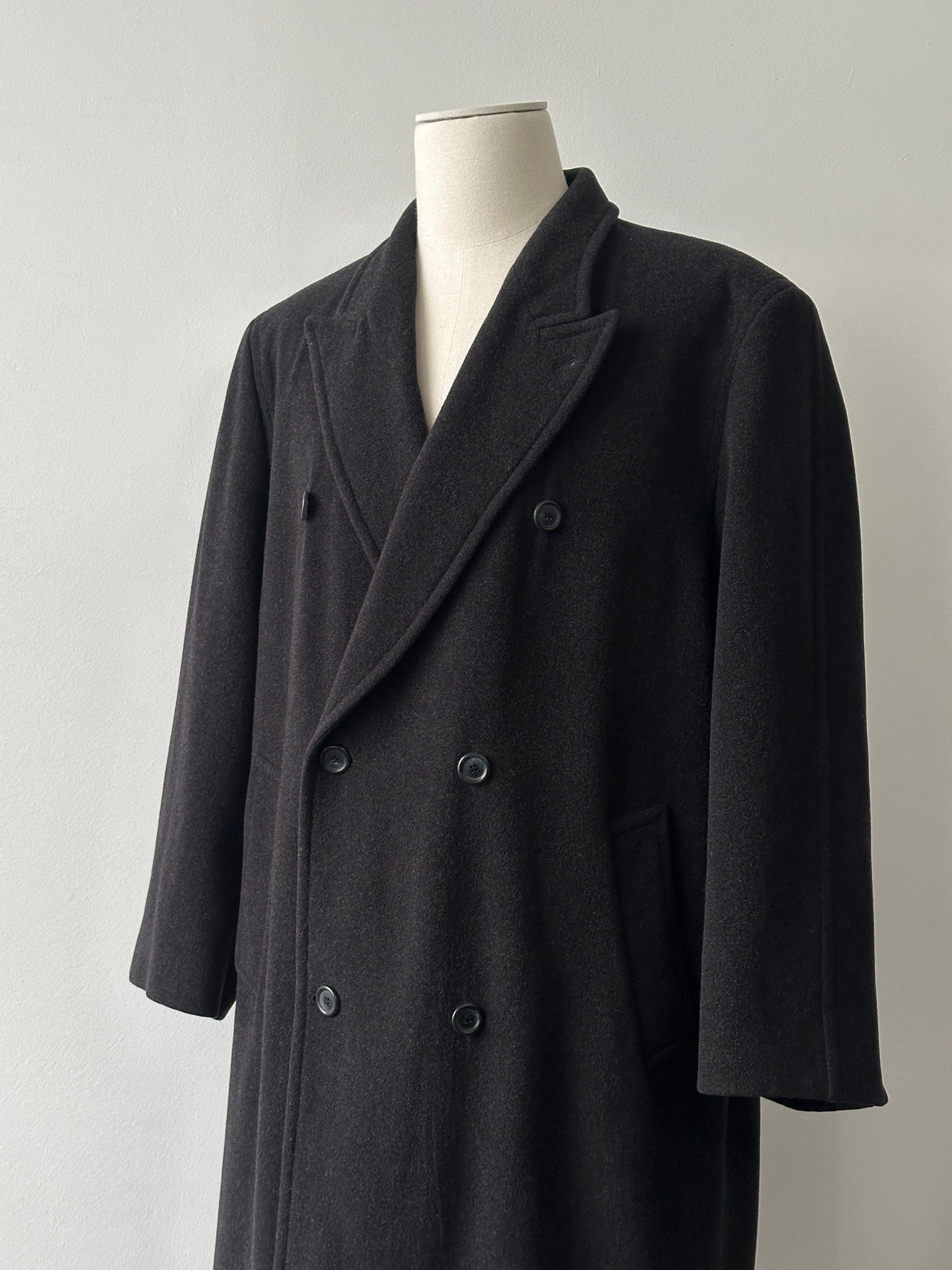 Vintage 1990s Pure Wool Double Breasted Coat - XL