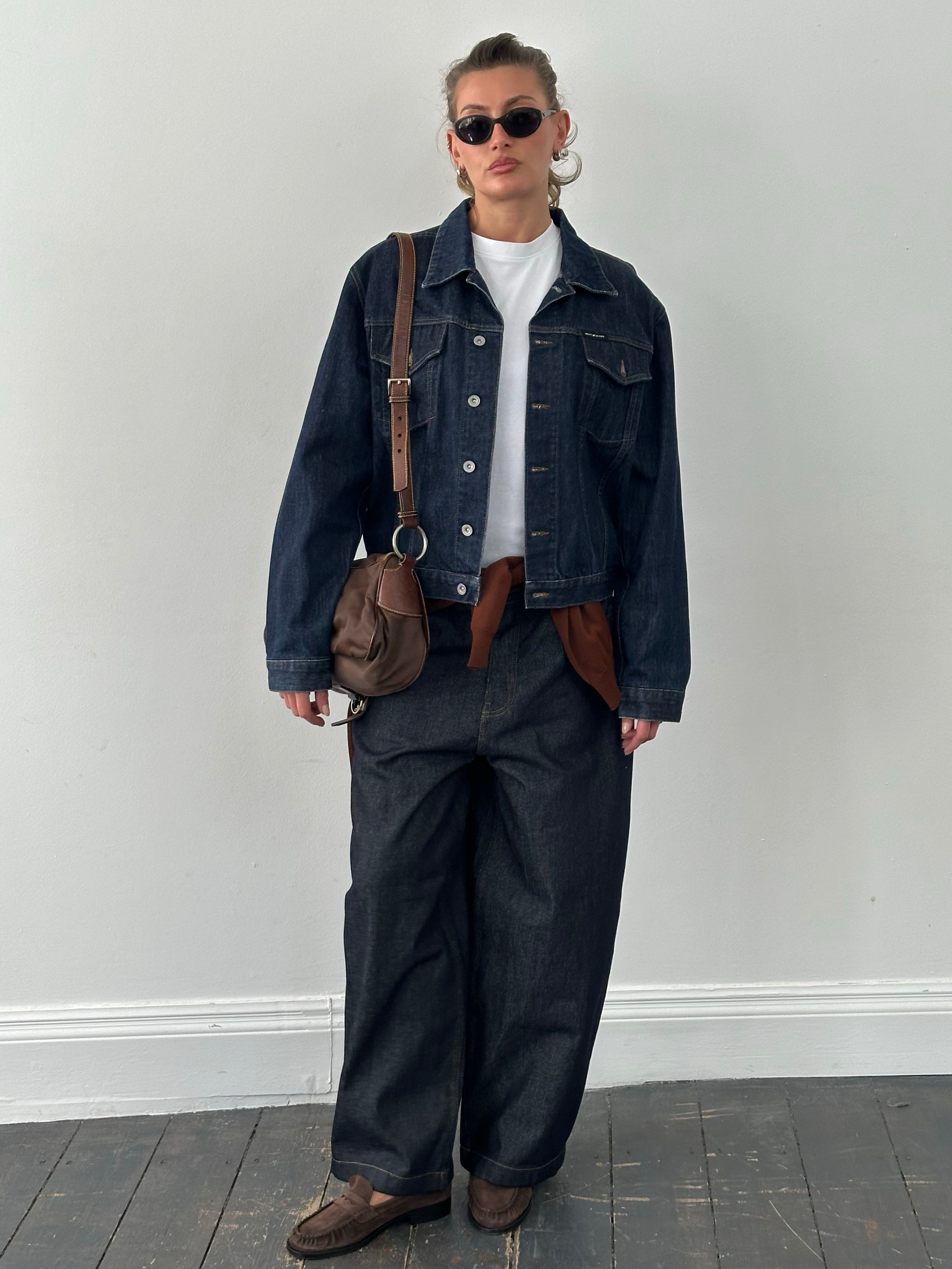 DKNY 2000s Pure Cotton Boxy Denim Jacket - L