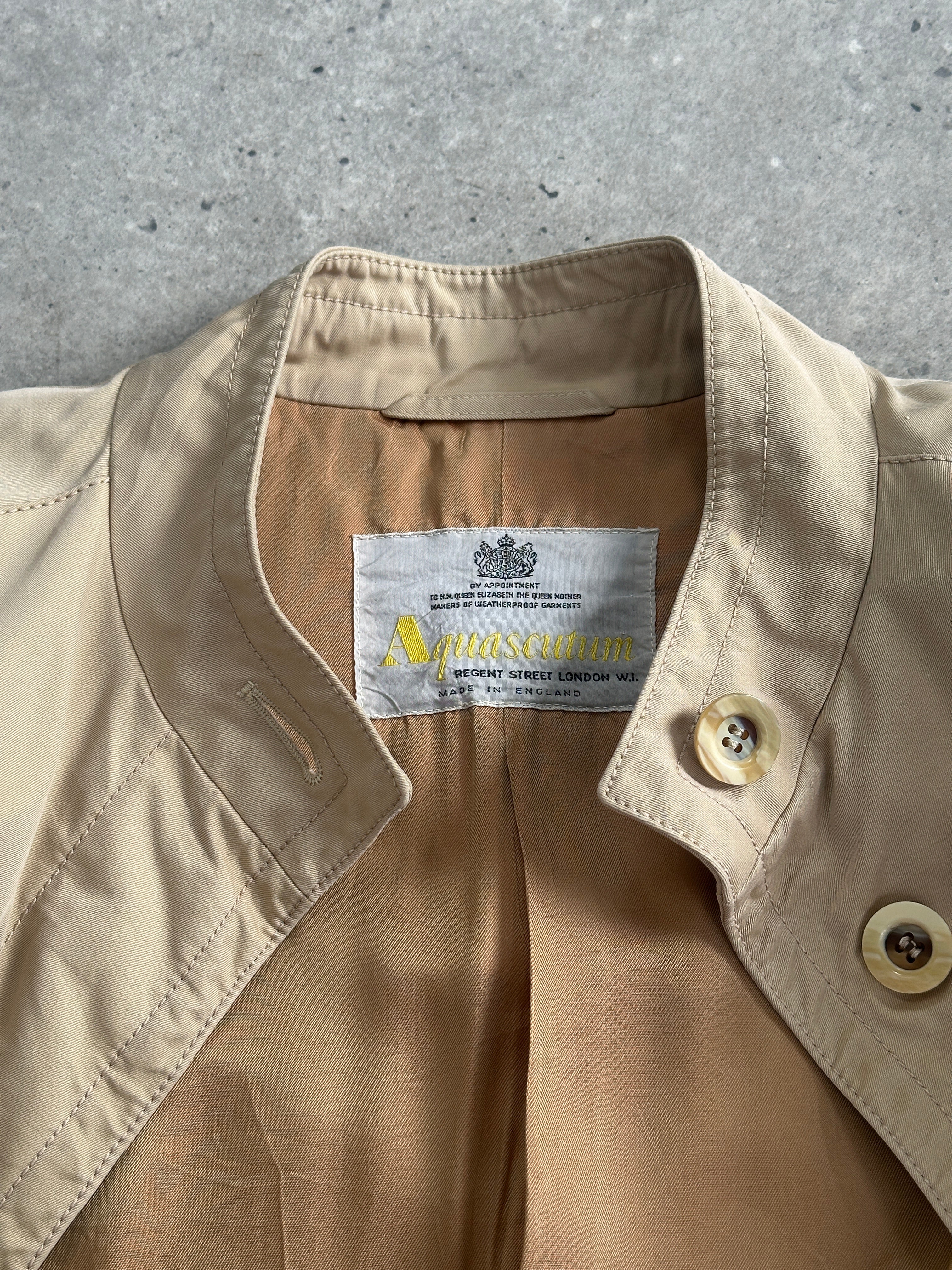 Aquascutum 1980s Aqua 5 Pure Cotton A-Line Trench Coat - S