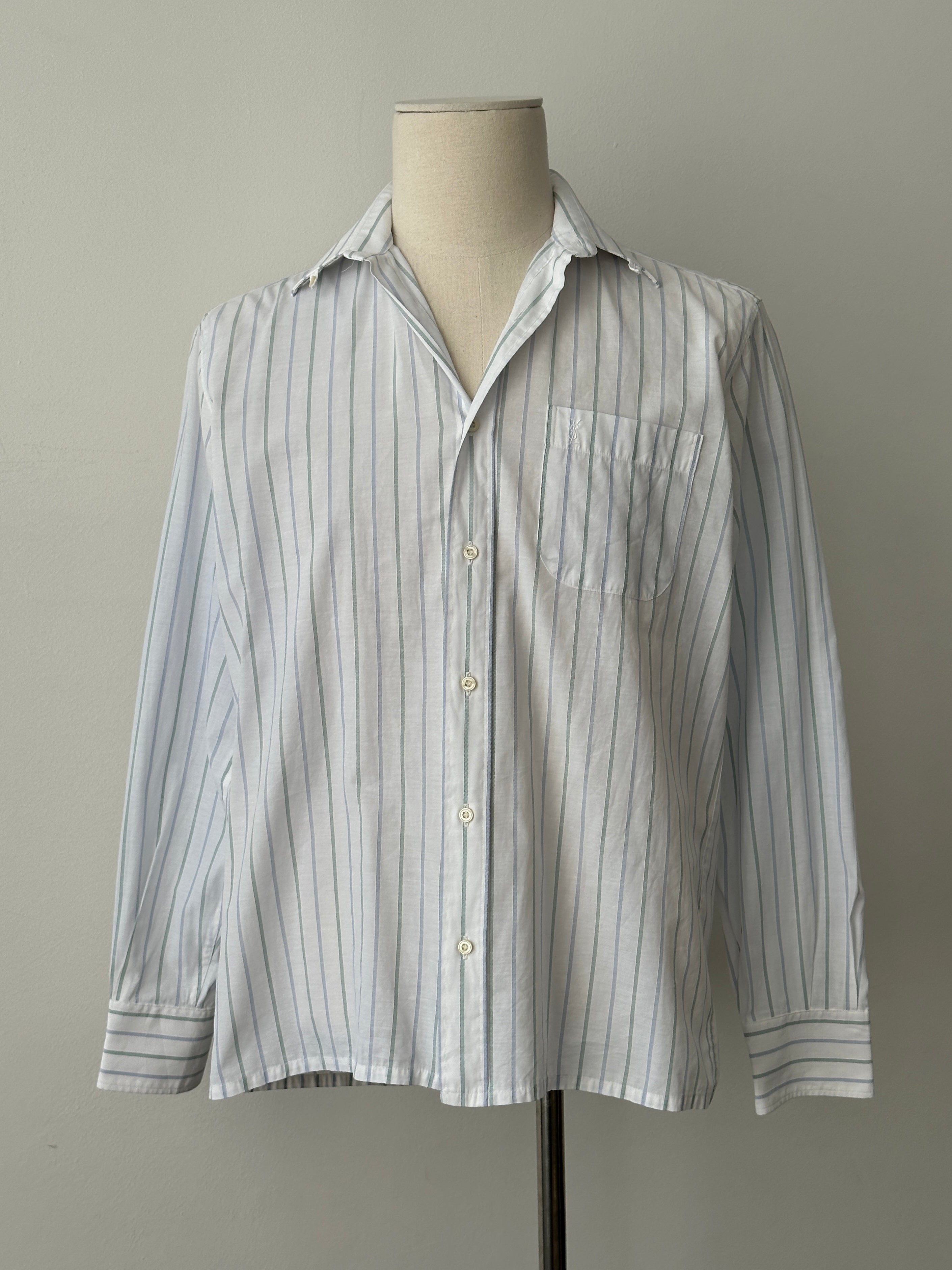 Yves Saint Laurent Pour Homme Paris 1990s Striped Shirt - S