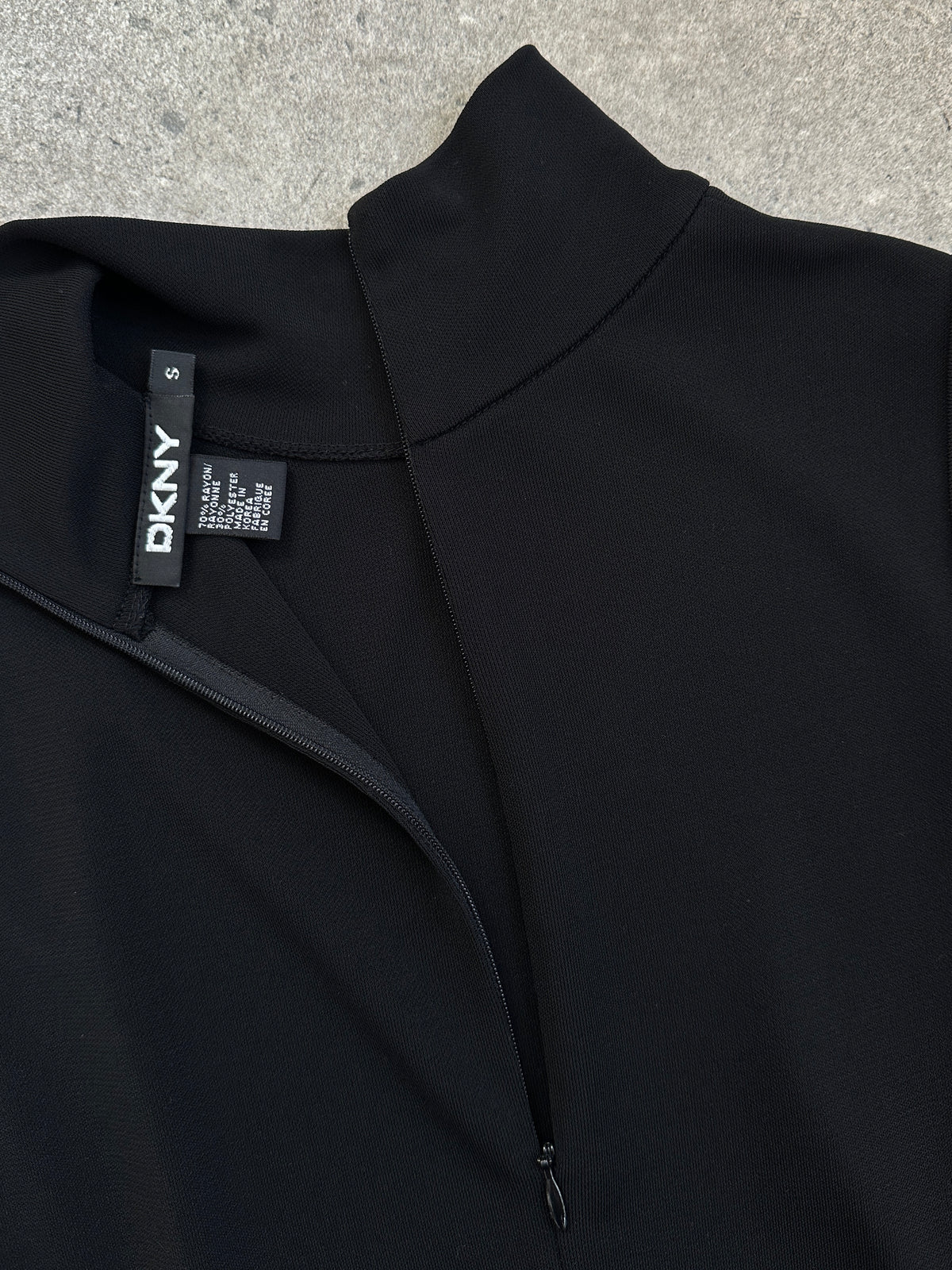DKNY 1990s High Neck Asymmetric Sleeveless Dress - S