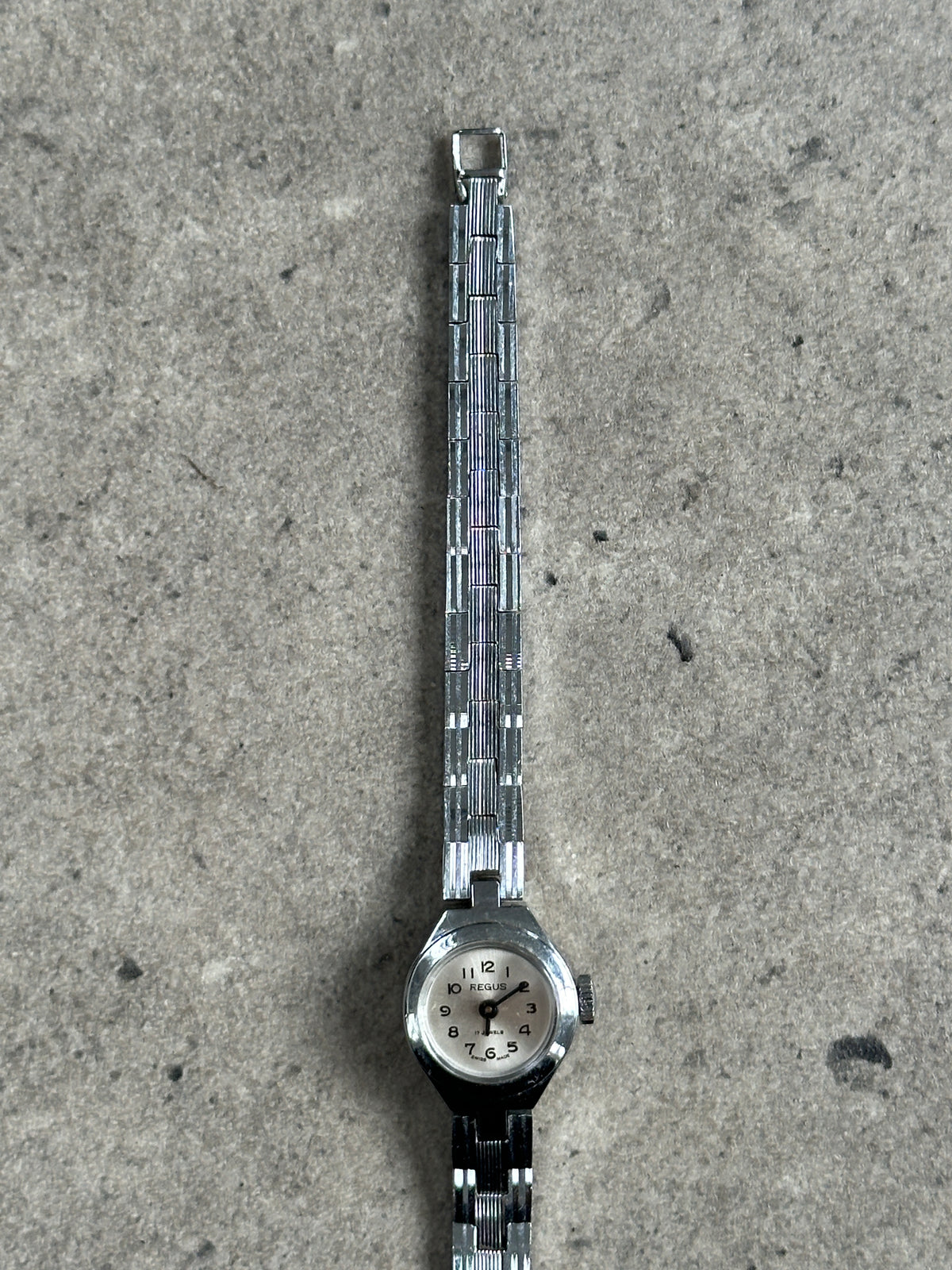 Regus 1970s Swiss Silver ToneJewel Mechanical Watch