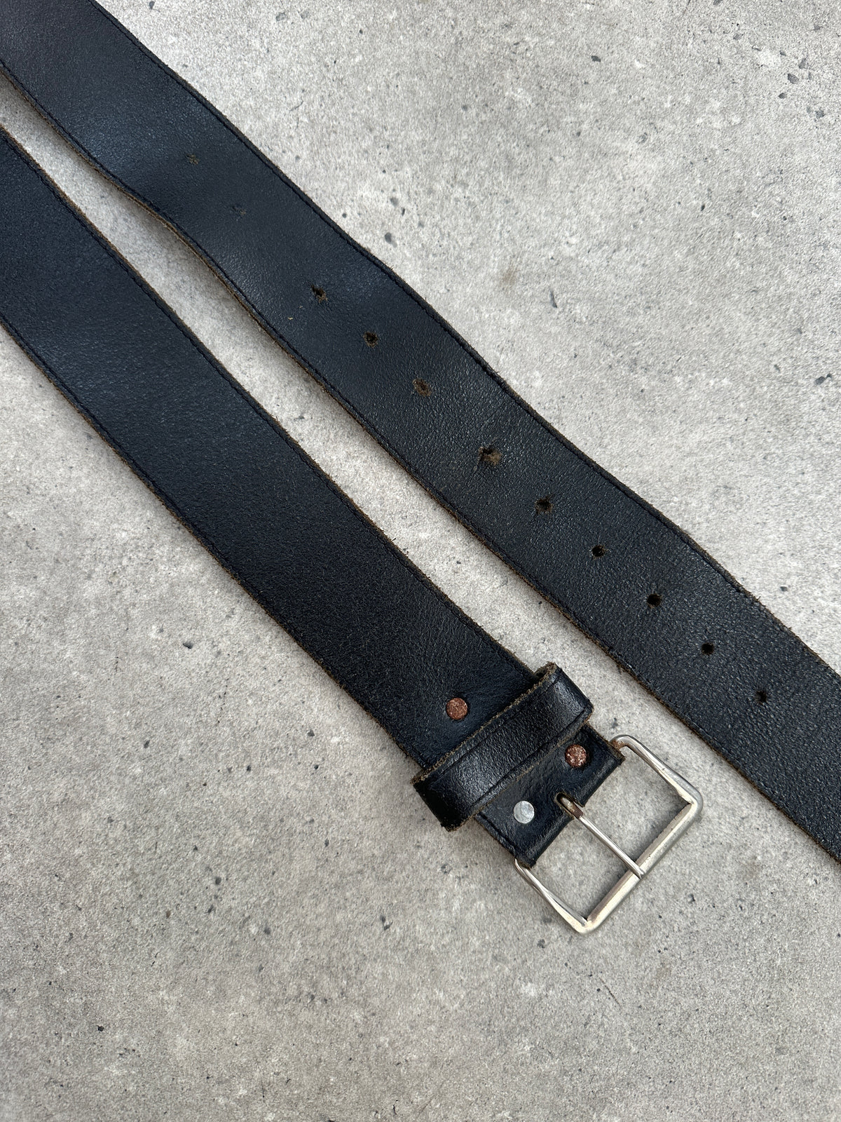 Vintage 1990s Thick Leather Belt - W32-42