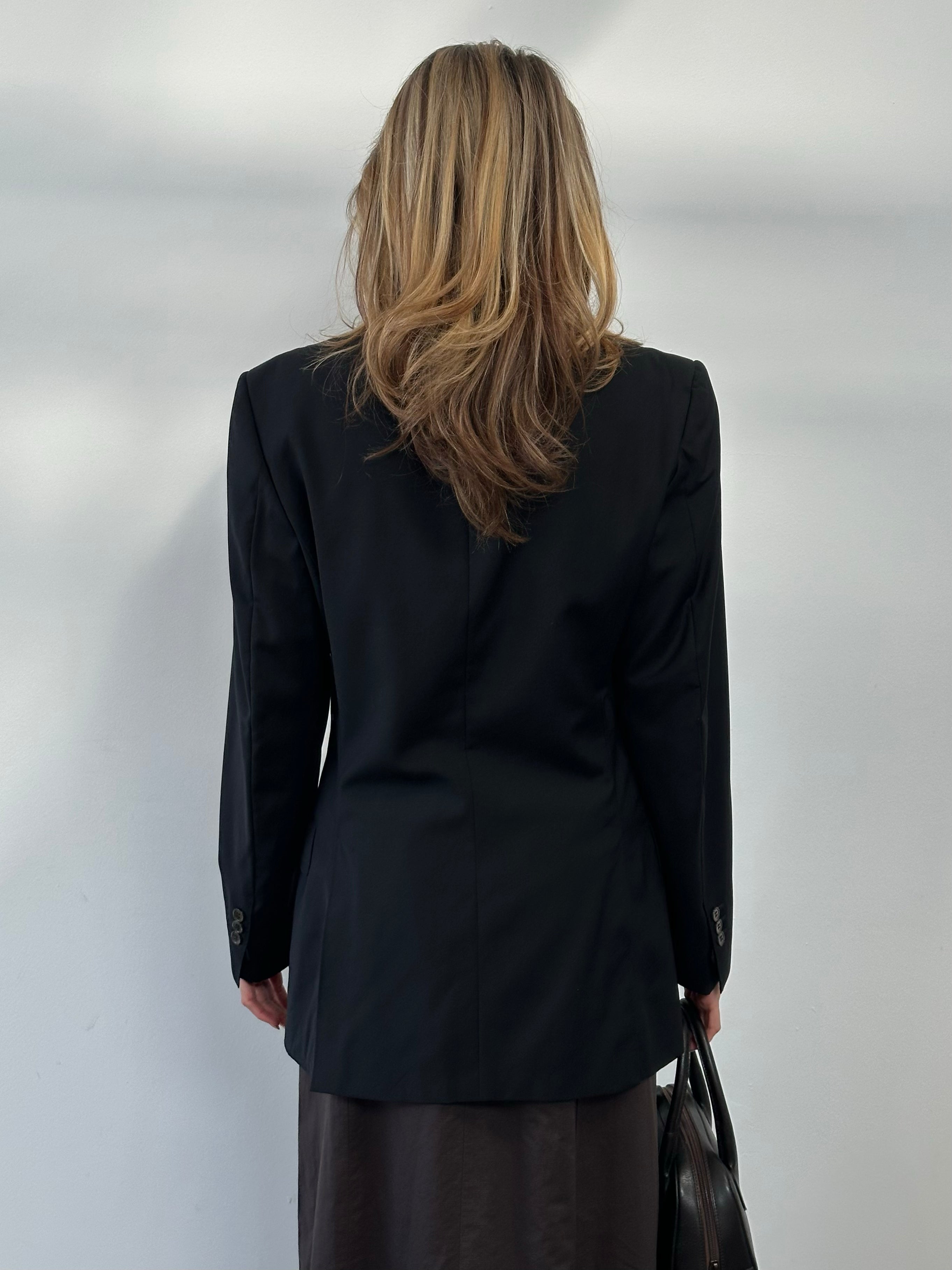 Yves Saint Laurent Rive Gauche 1990s Wool High Neck Blazer - S