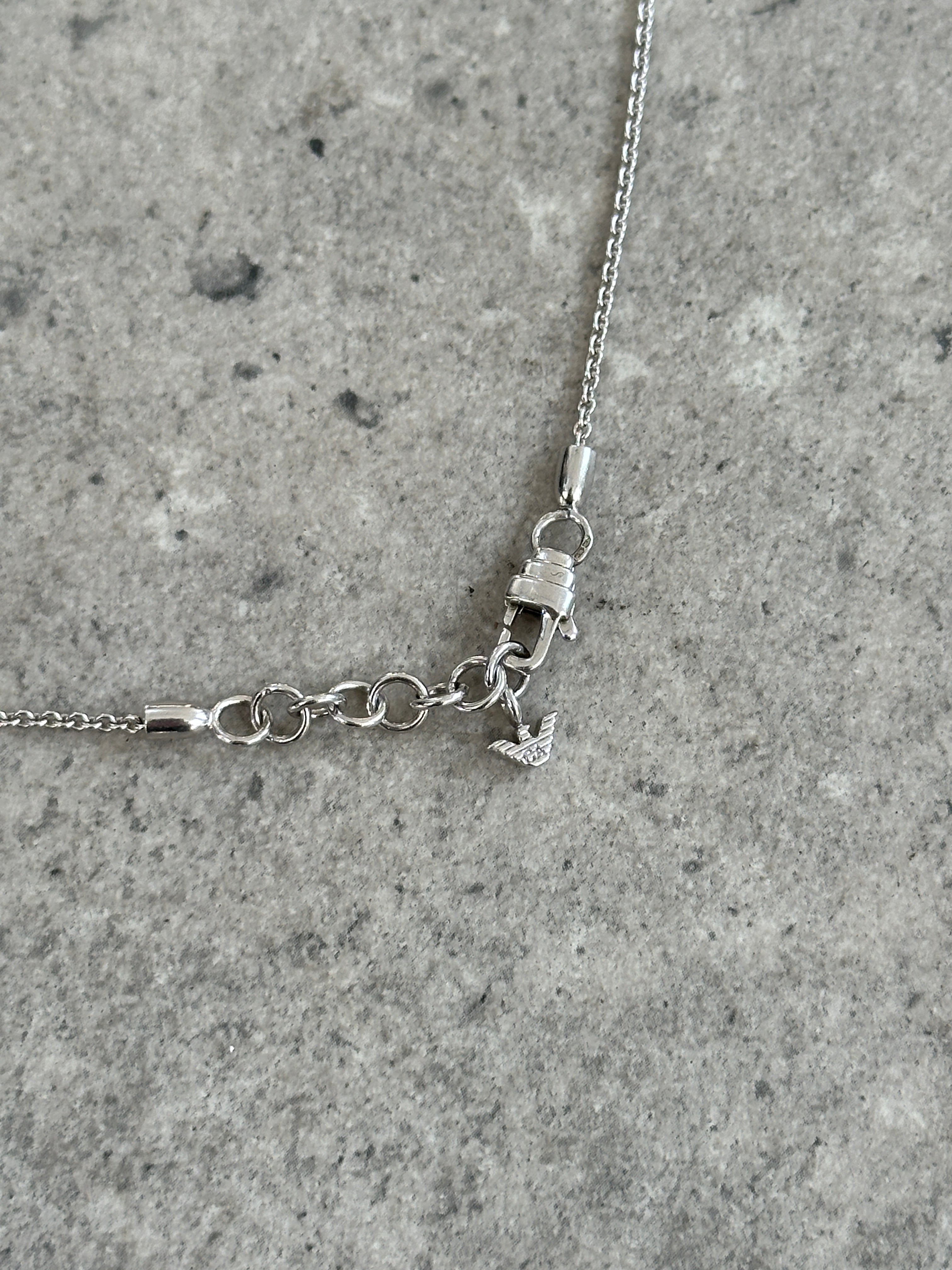 Emporio Armani 2000s Sterling Silver Lariat Necklace