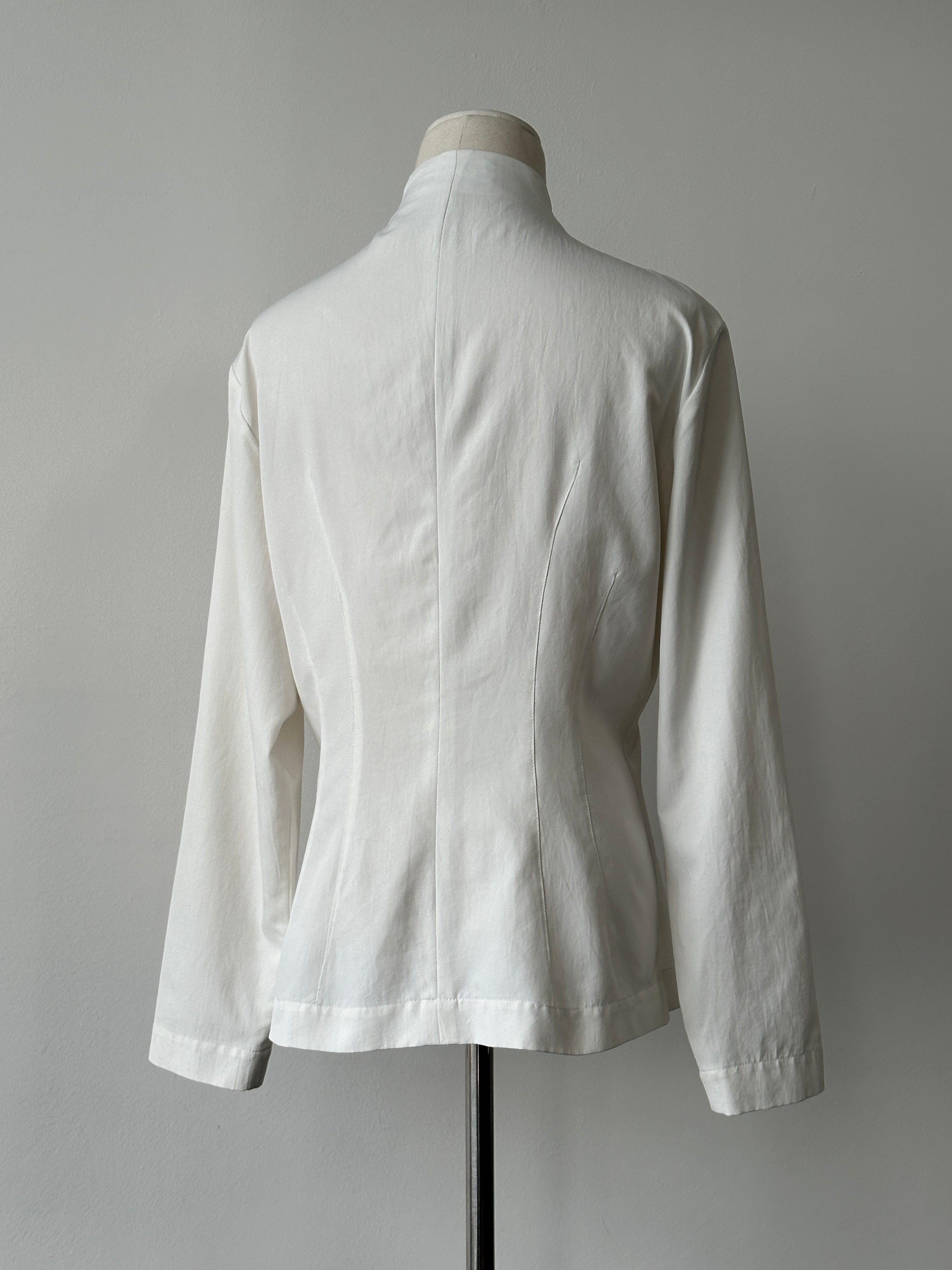 Vintage 1990s High Neck Minimal Shirt - S-M