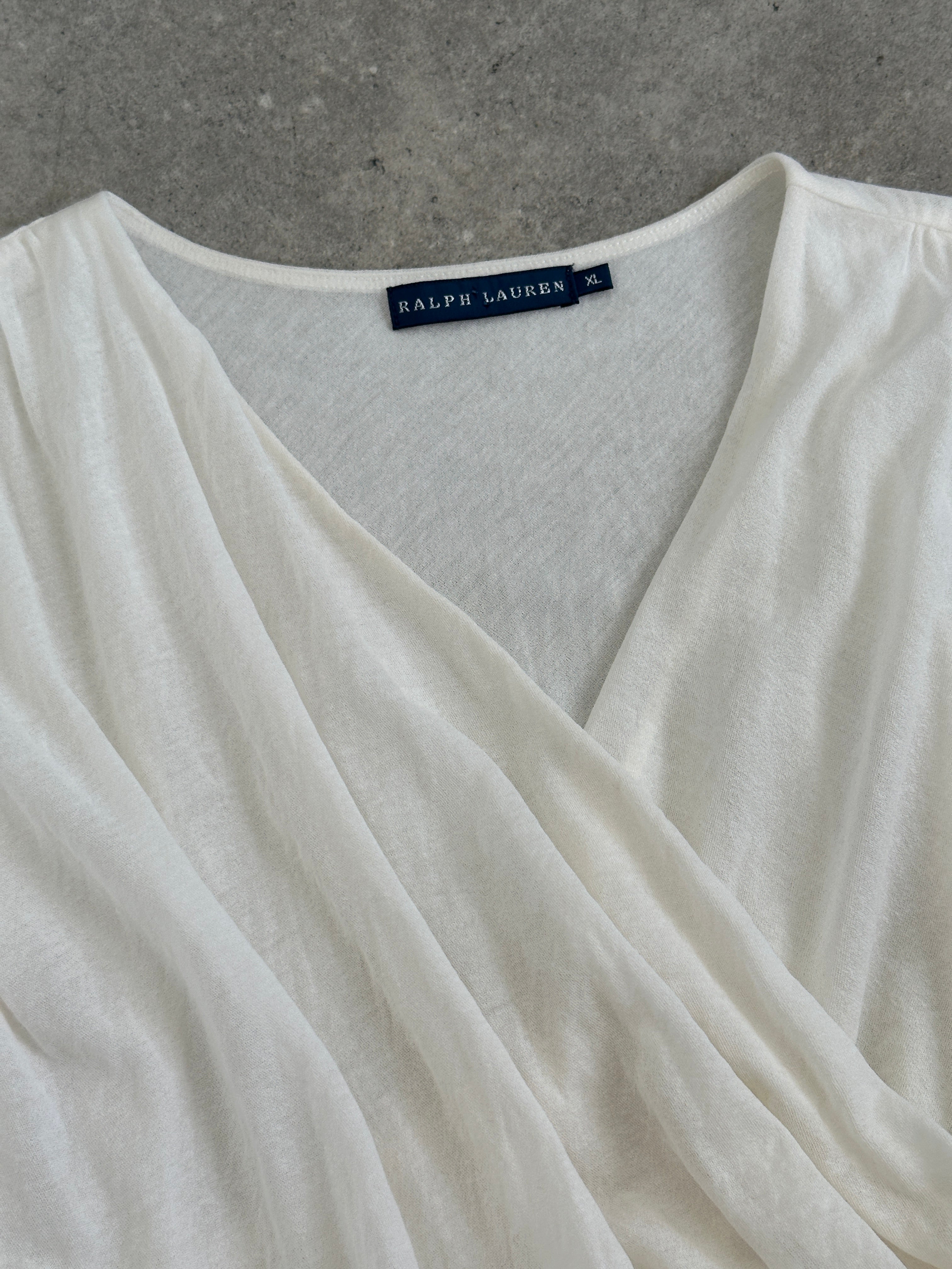 Ralph Lauren 2000s Cotton Wrap Top - L
