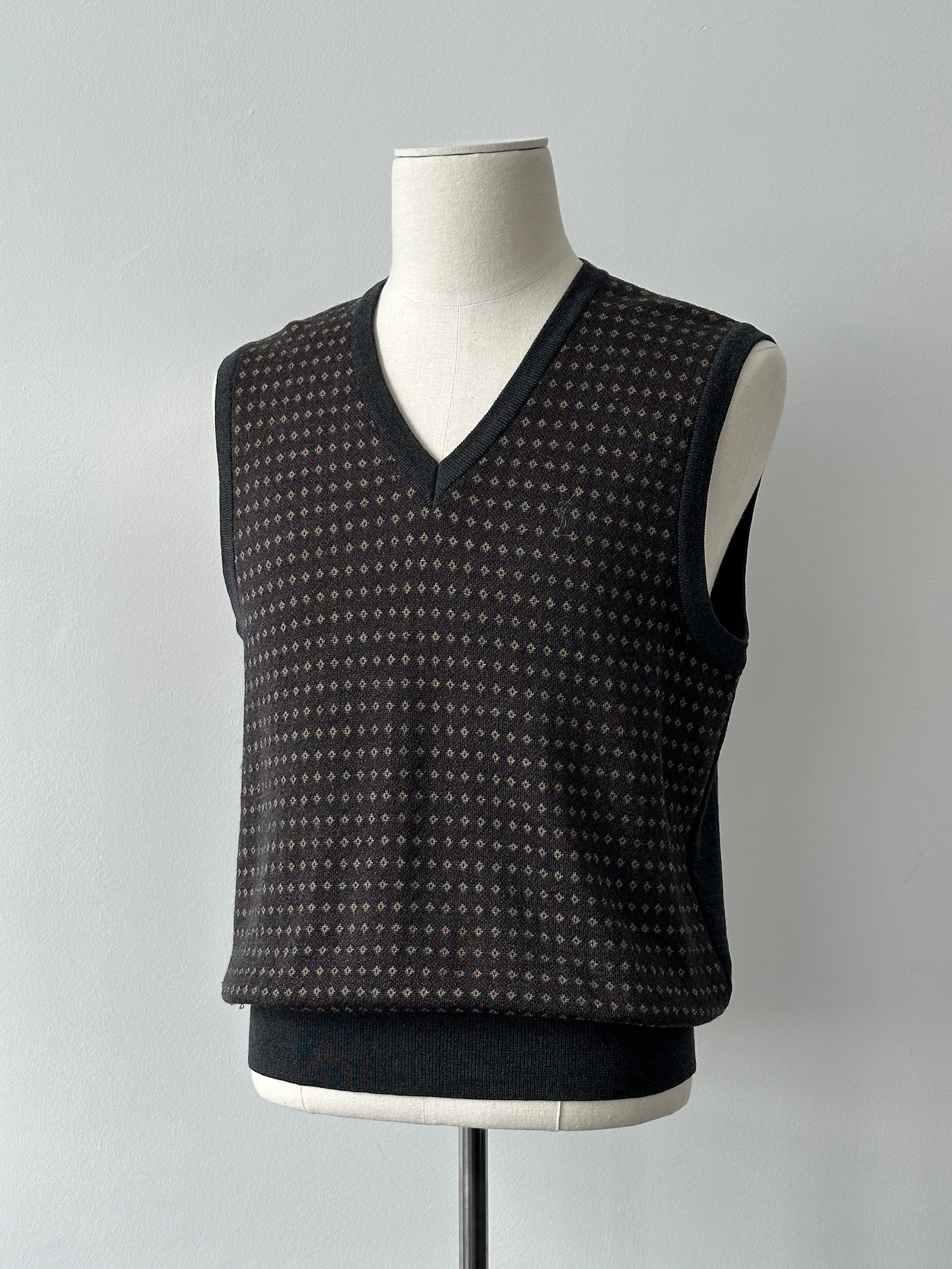 Yves Saint Laurent 1990s Wool Sleeveless V Neck Jumper - M