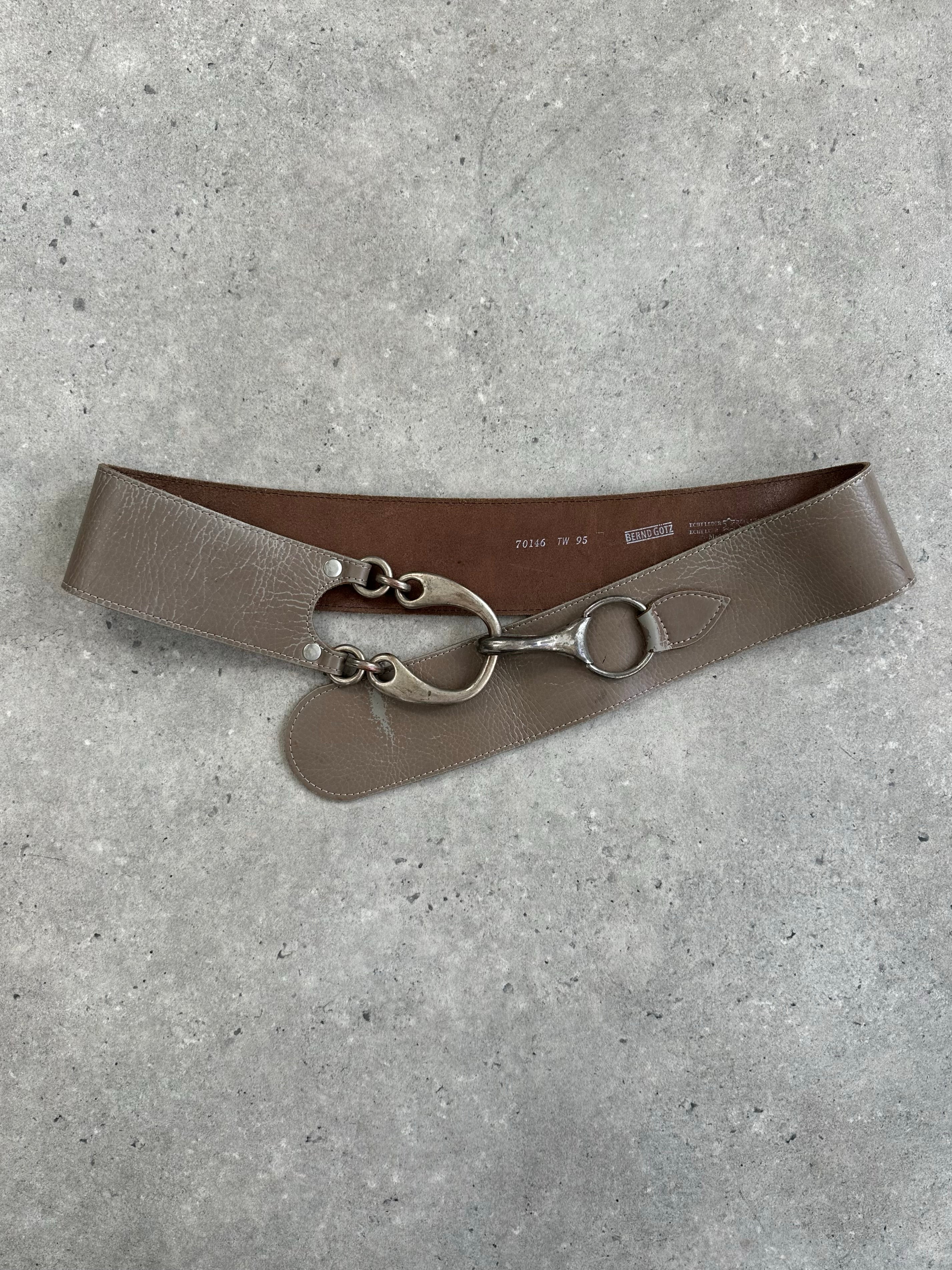 Vintage 1990s Chunky Leather Hip Belt - W38