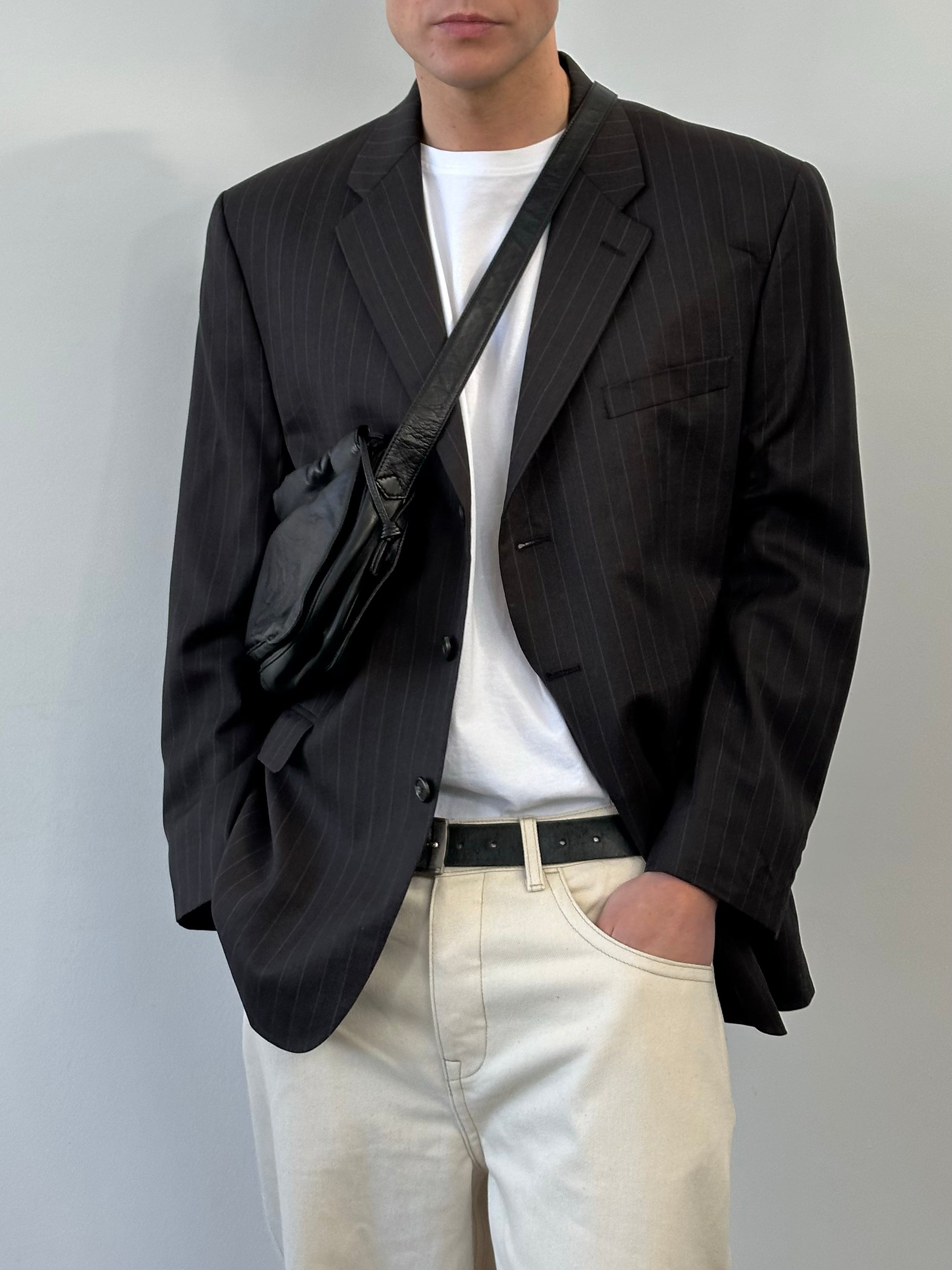 Ralph Lauren 1990s Pure Wool Striped Blazer - 44R