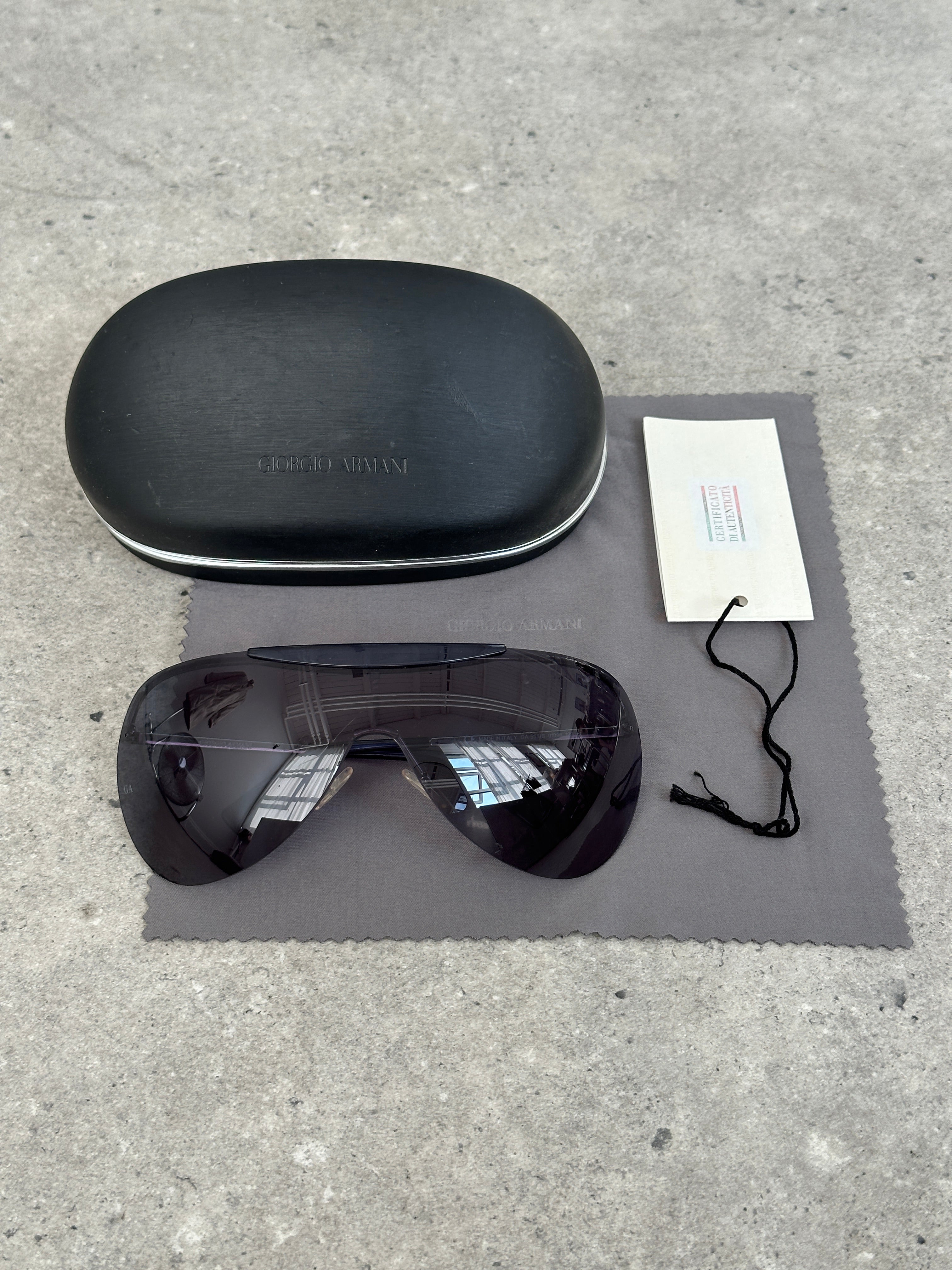Giorgio Armani 2000s Oversized Shield Rimless Sunglasses
