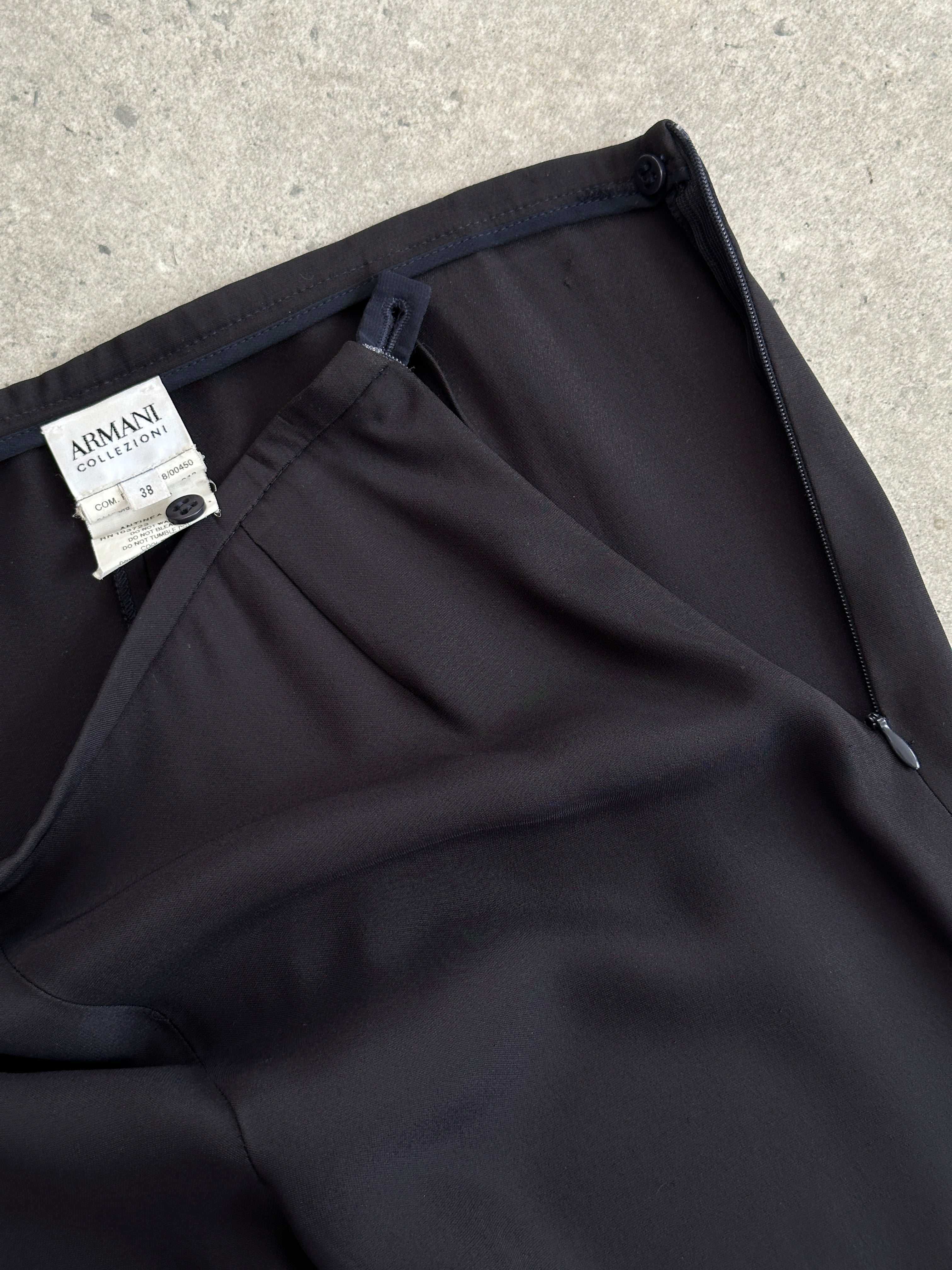 パンツ 00s ARMANI COLLEZIONI wide glossy slacks Armani Collezioni 2000s Silk Wide Leg Trousers - W28 | SYLK