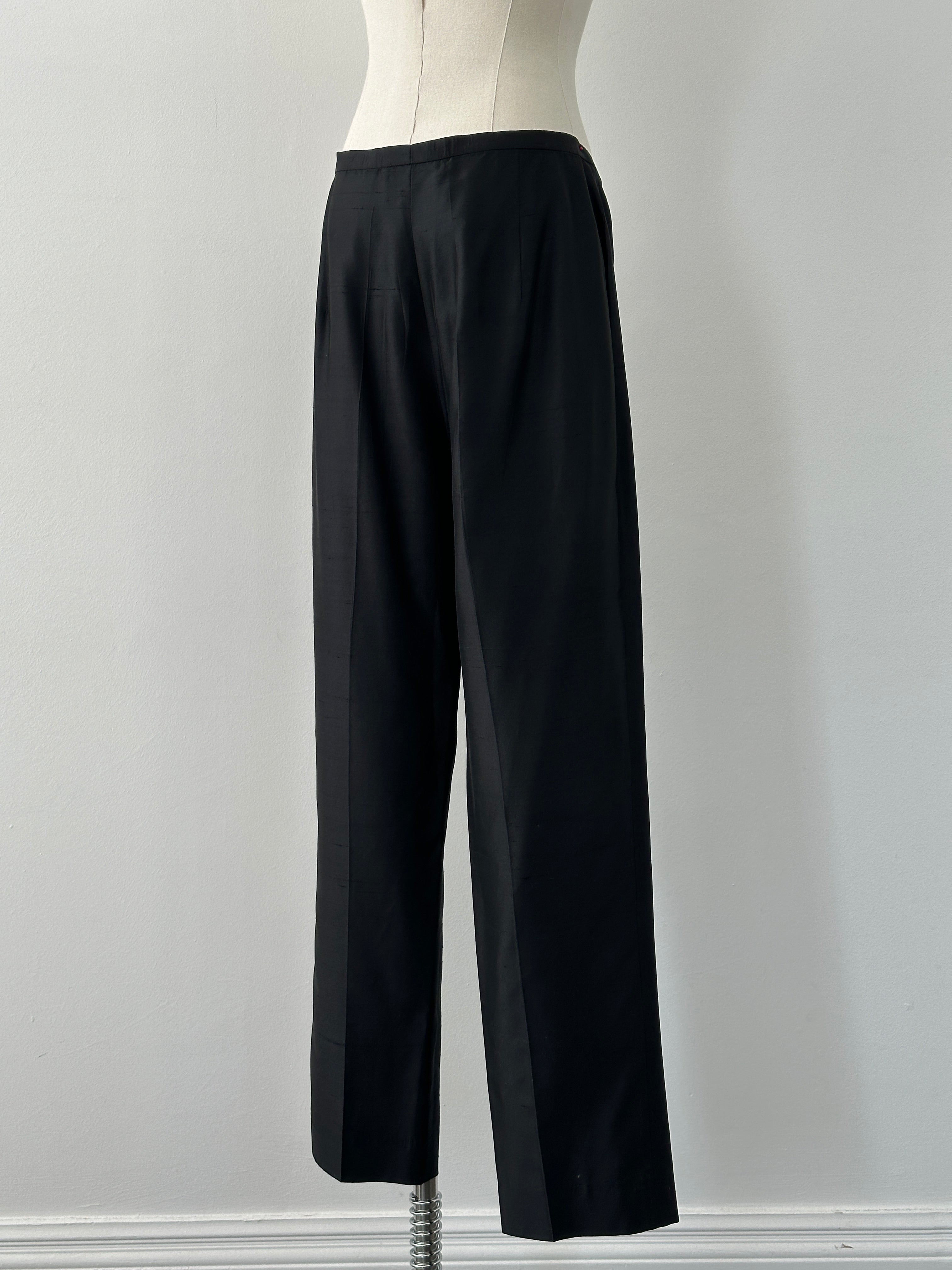 Max Mara 1990s Silk Straight Leg Trousers - W28
