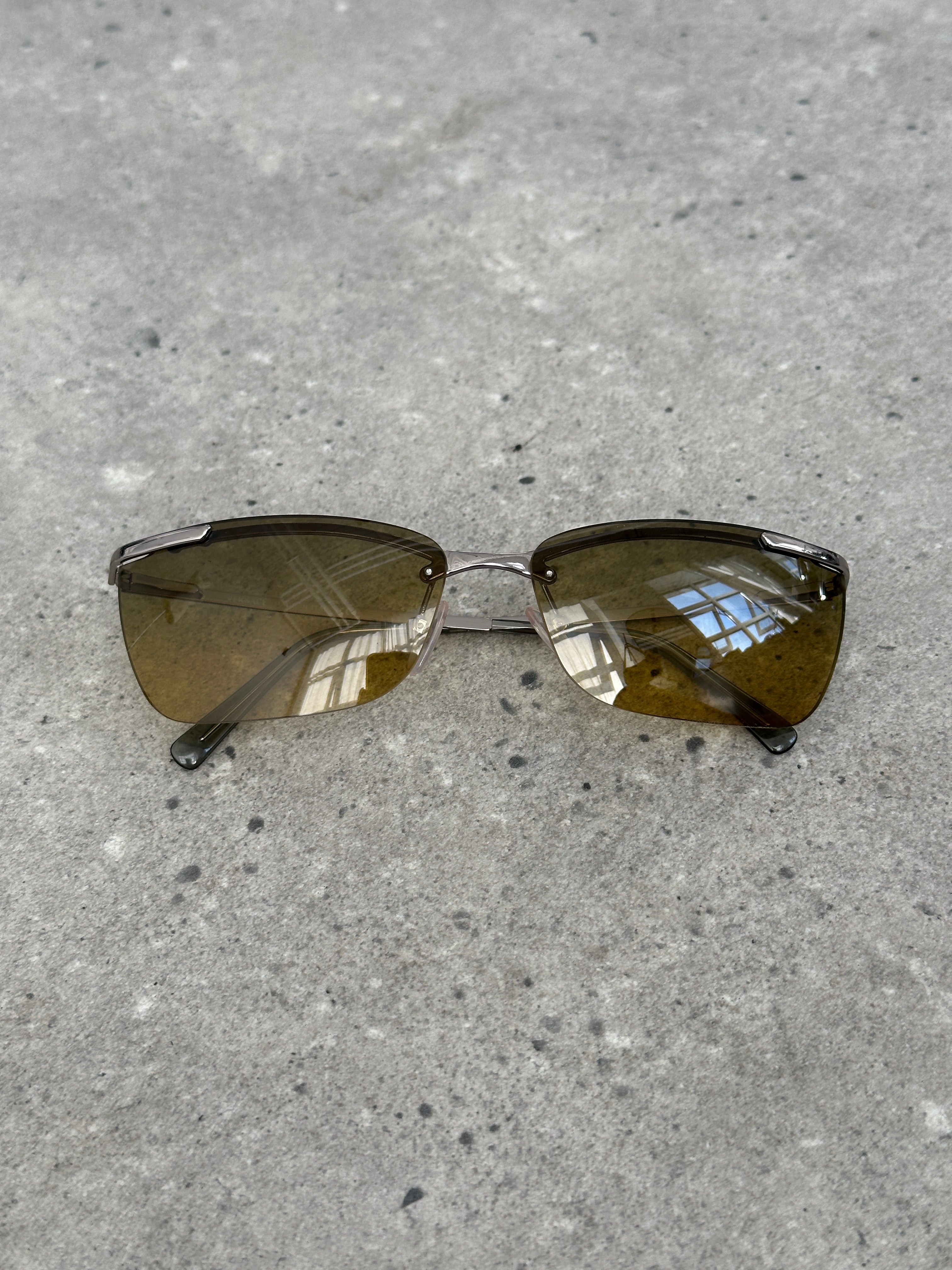 Versace 2000s Rimless Rectangular Sunglasses