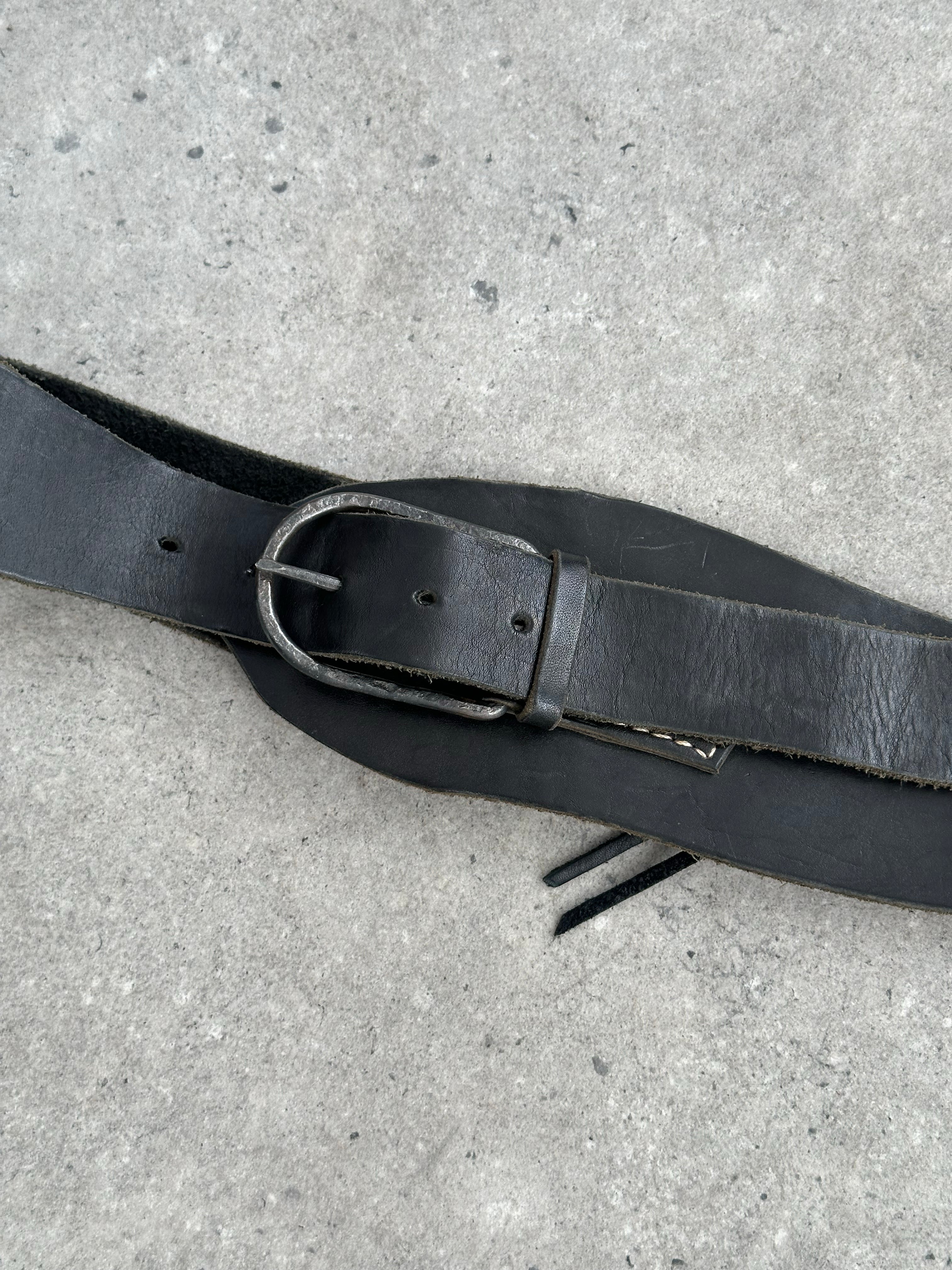 Vintage 2000s Leather Chunky Hip Belt - W38-42