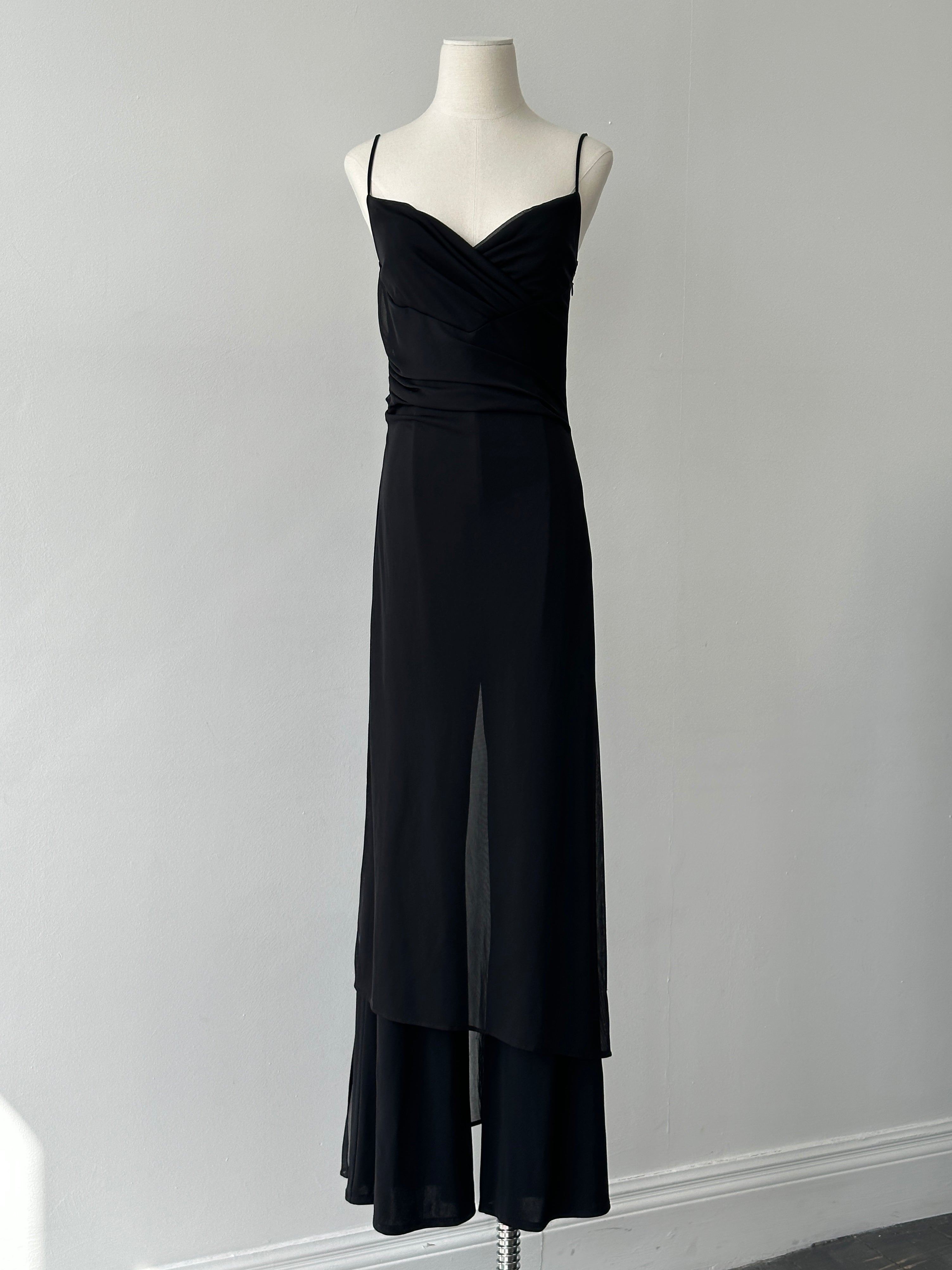 French Vintage 1990s Sheer Overlay Jumpsuit - S