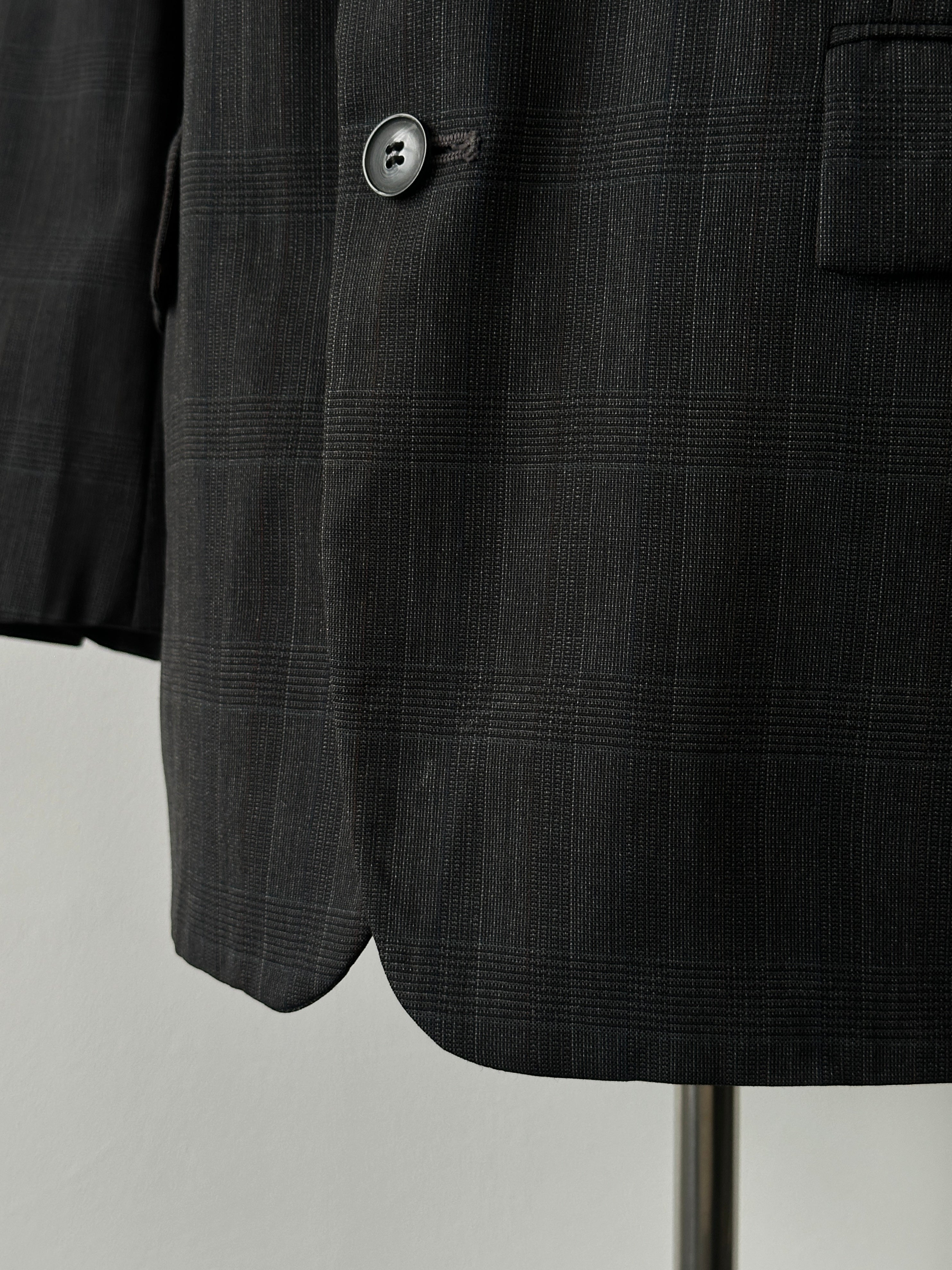 Yves Saint Laurent 1990s Pure Wool Check Single Breasted Blazer - 44R