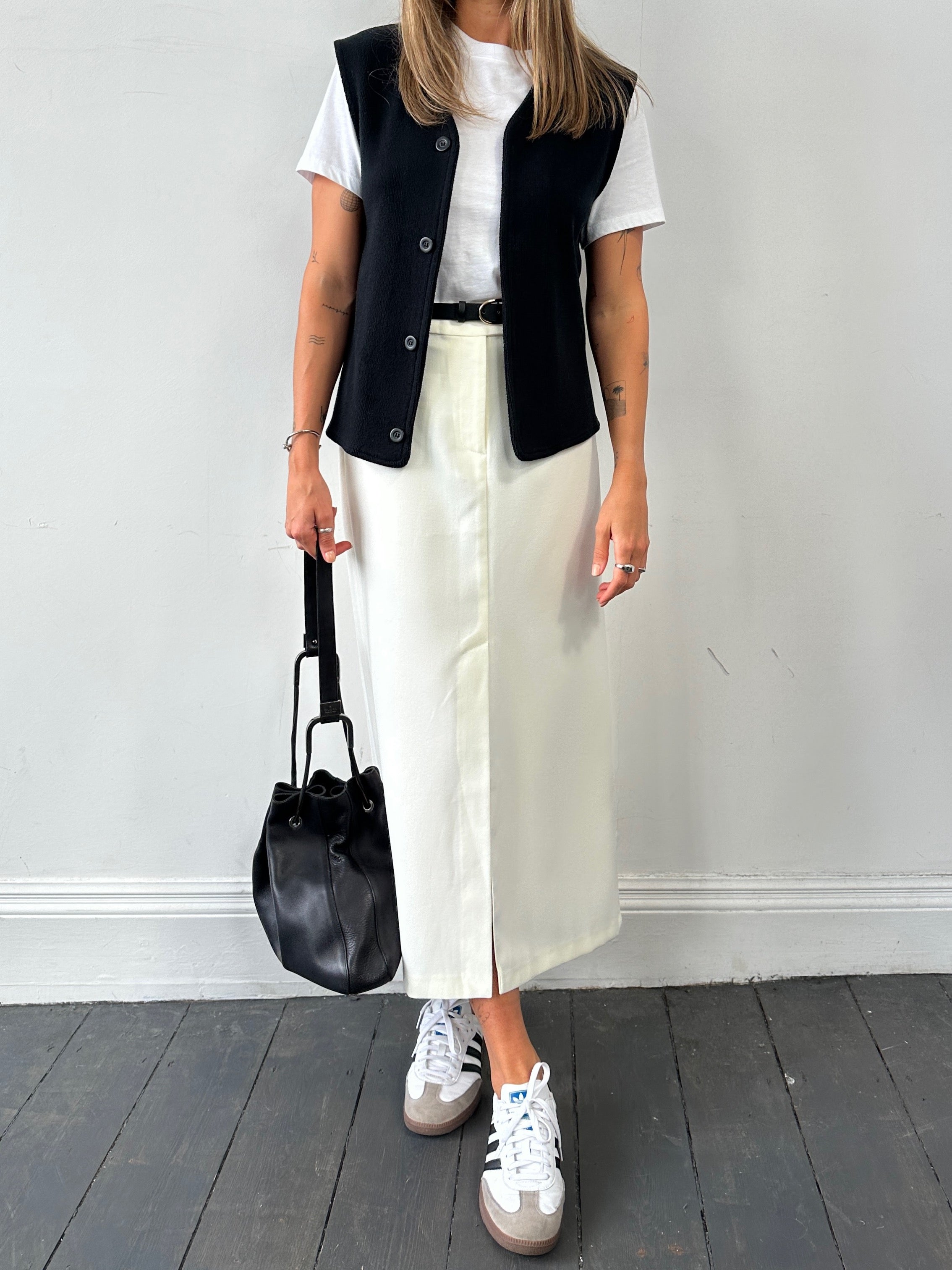 Giorgio Armani Cotton Knitted Logo Waistcoat - S/M - SYLK