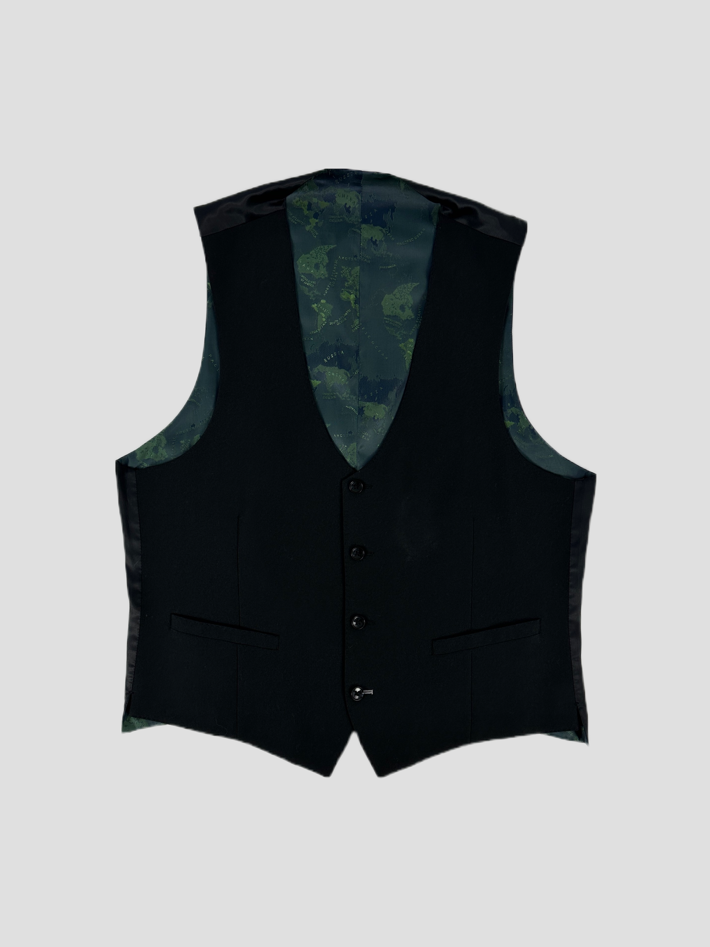 Vintage tailored single-breasted waistcoat coat in M/L size, featuring classic design, button closure, and vintage fabric details.