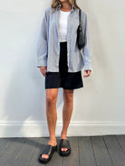 St Michael Pinstripe Shirt - M/L - SYLK