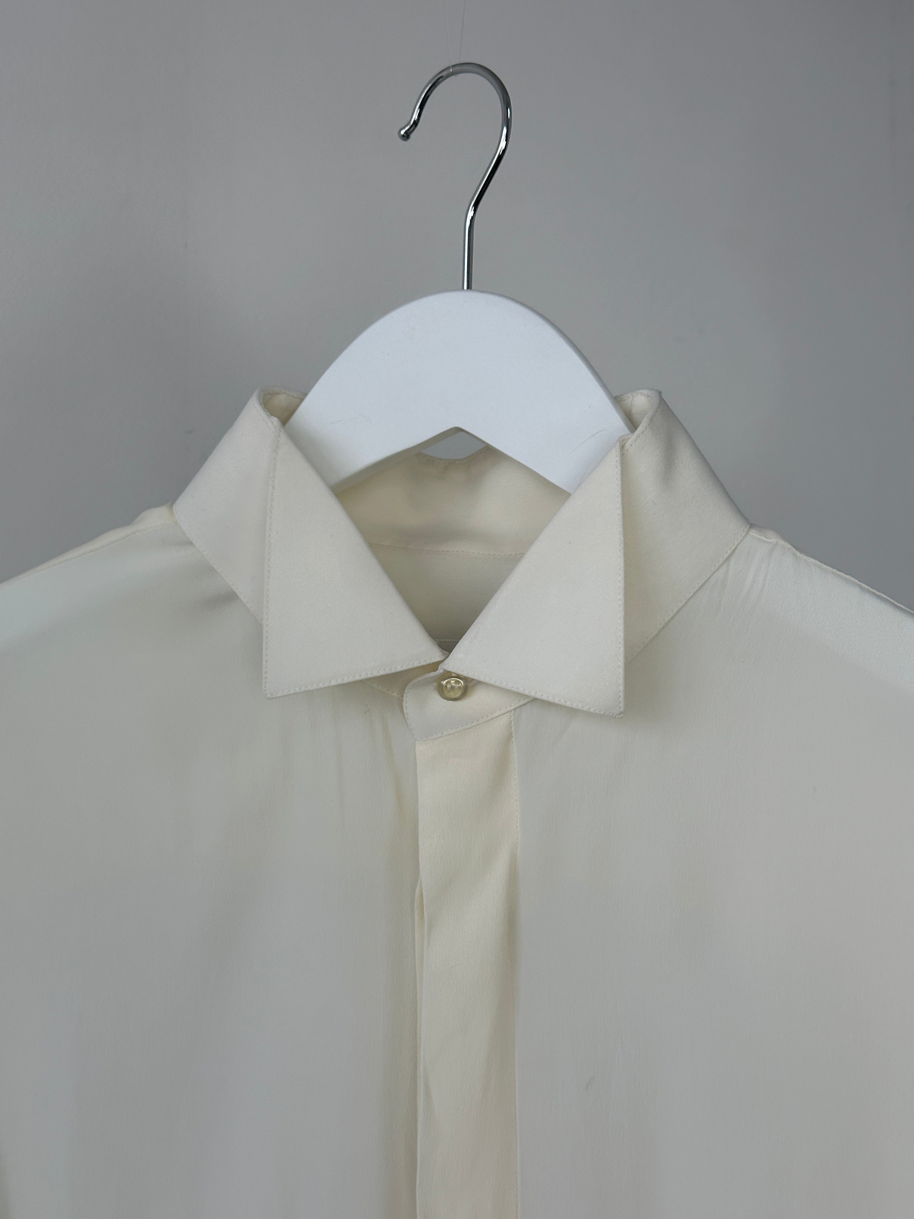 Italian Vintage Silk Flowy Double Collar Dress Shirt - M/L - SYLK