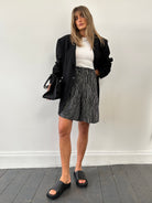 St Michael Drawstring Wide Leg Striped Shorts - M/L - SYLK