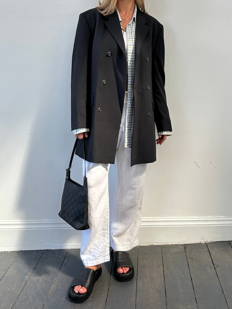 Vintage Double Breasted Longline Blazer - L - SYLK
