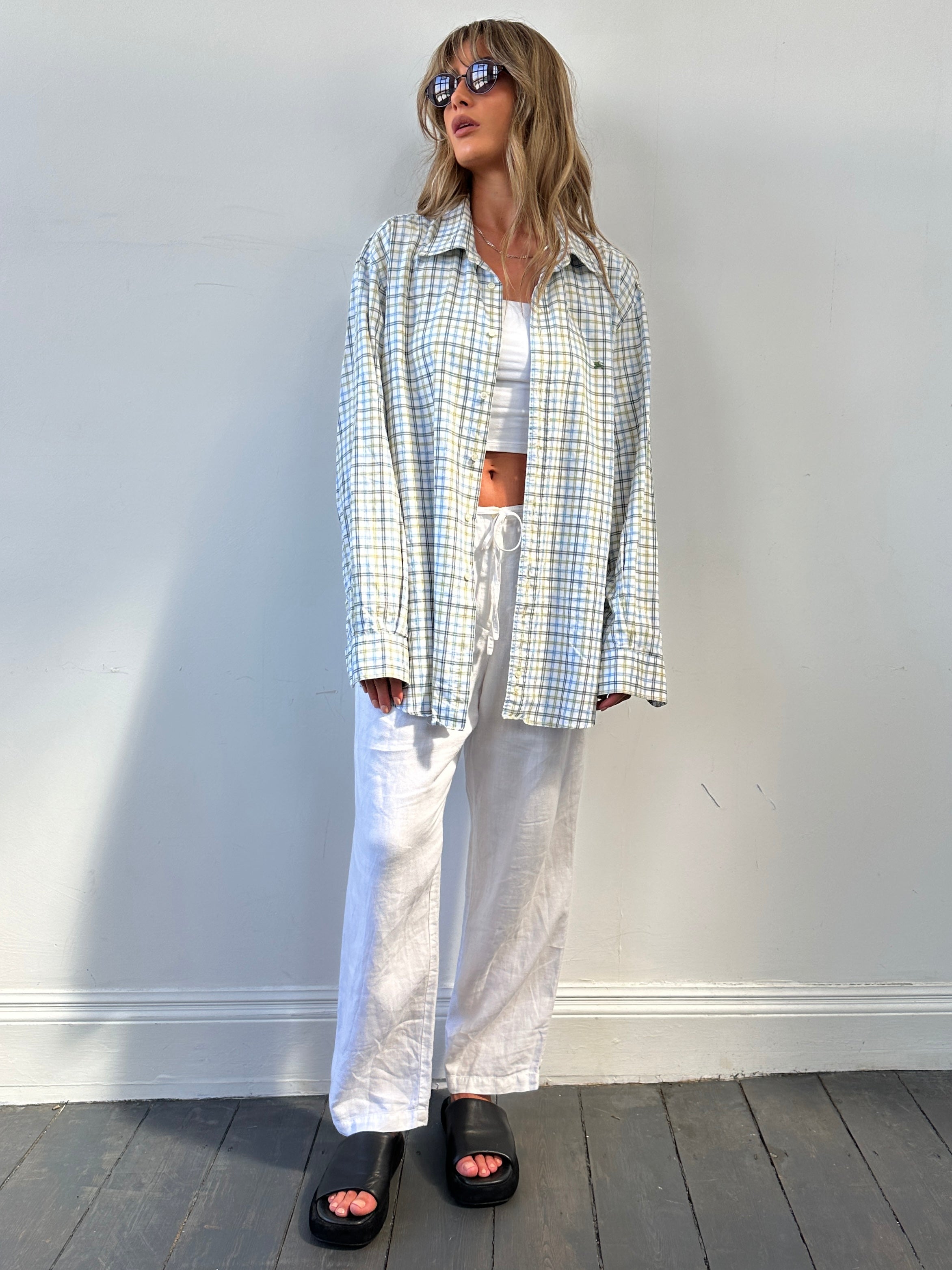 Burberry London Check cotton logo shirt in XXL displayed with classic check pattern and button-down collar.