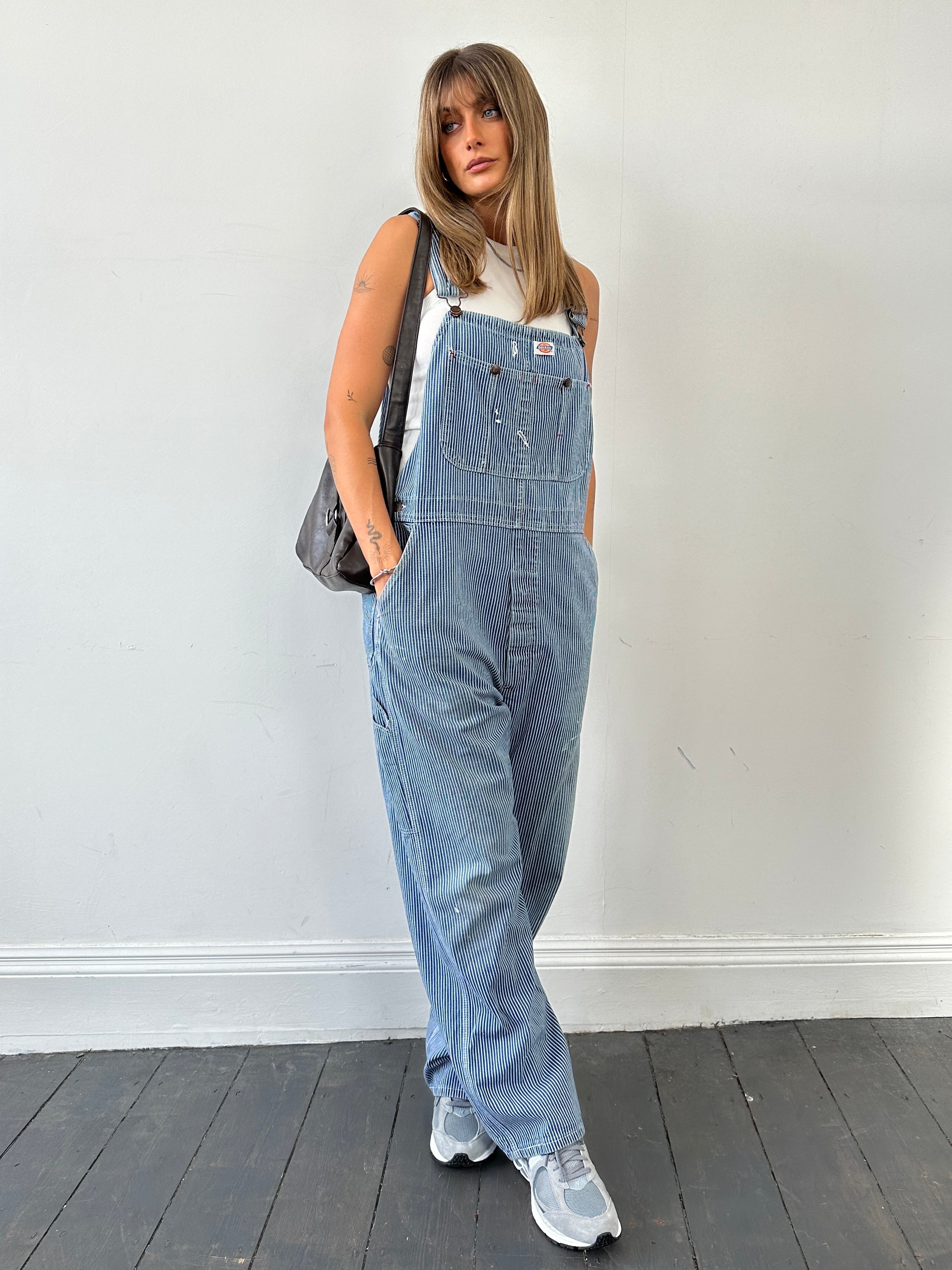 Dickies Pinstripe Pure Cotton Dungarees - M/L - SYLK