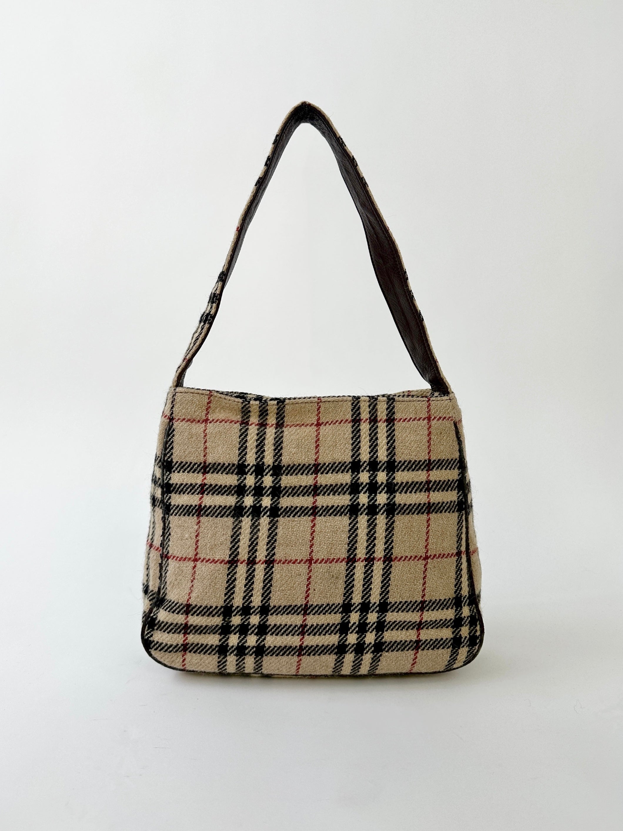 Burberry Nova Check Wool Shoulder Bag - SYLK