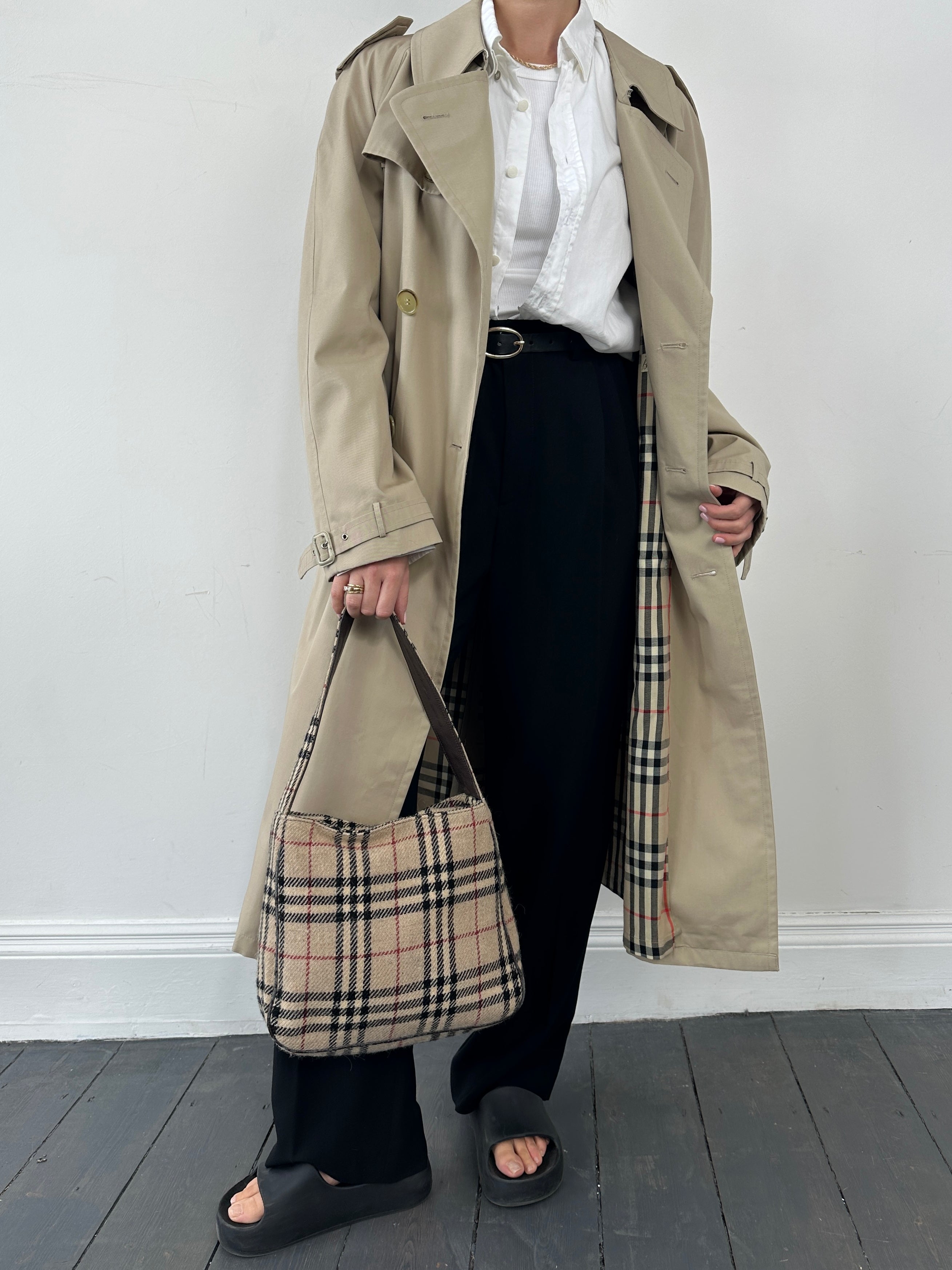 Burberry Nova Check Wool Shoulder Bag - SYLK