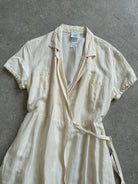 Vintage Silk Linen Maxi Wrap Dress - S/M - SYLK