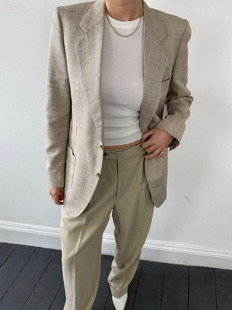 Italian Vintage Single Breasted Silk Blazer - 40/S - SYLK